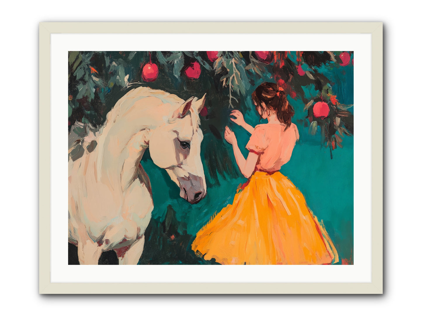 The Way Fruit Falls no.1 Rez2 -- Framed Print - White 32x24
