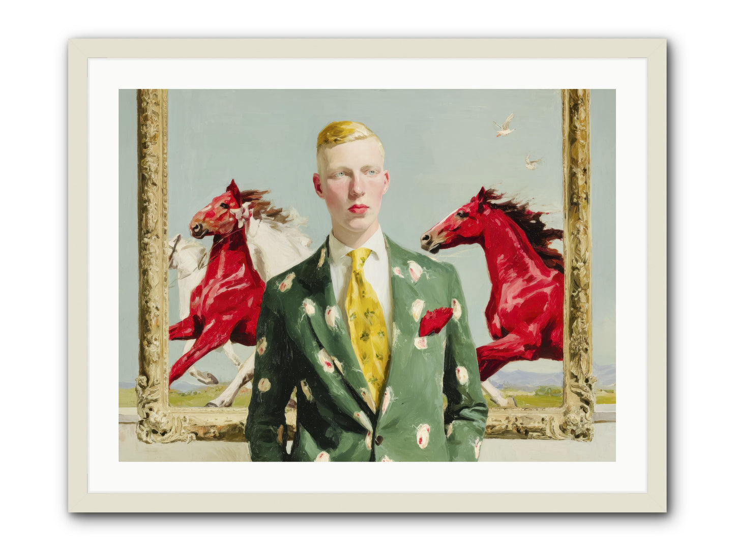 The Well-Dressed Riddle -- Framed Print - White 32x24