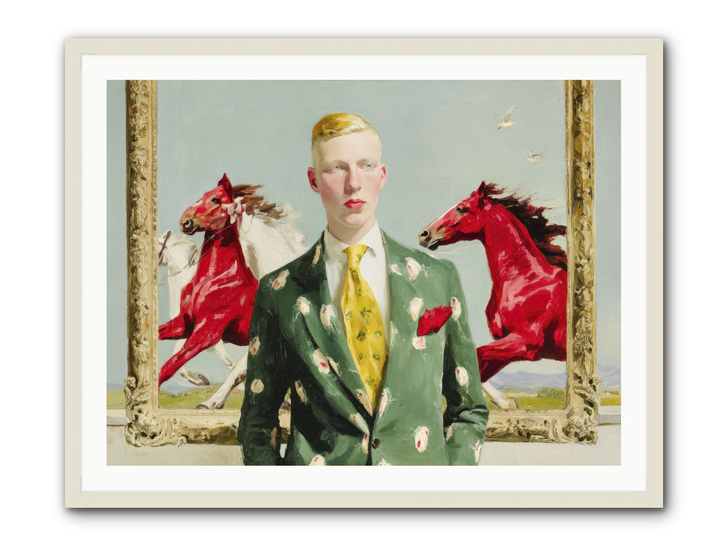 The Well-Dressed Riddle -- Framed Print - White 40x30
