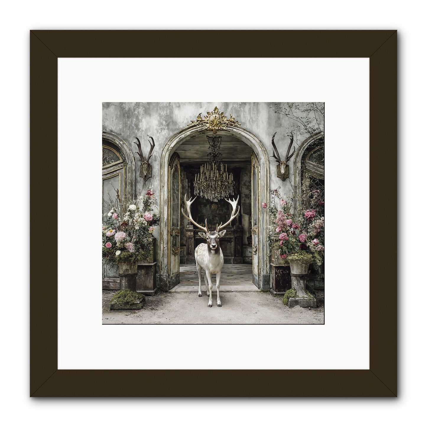 The Wild Orchard Guest -- Framed Print - Black 10x10