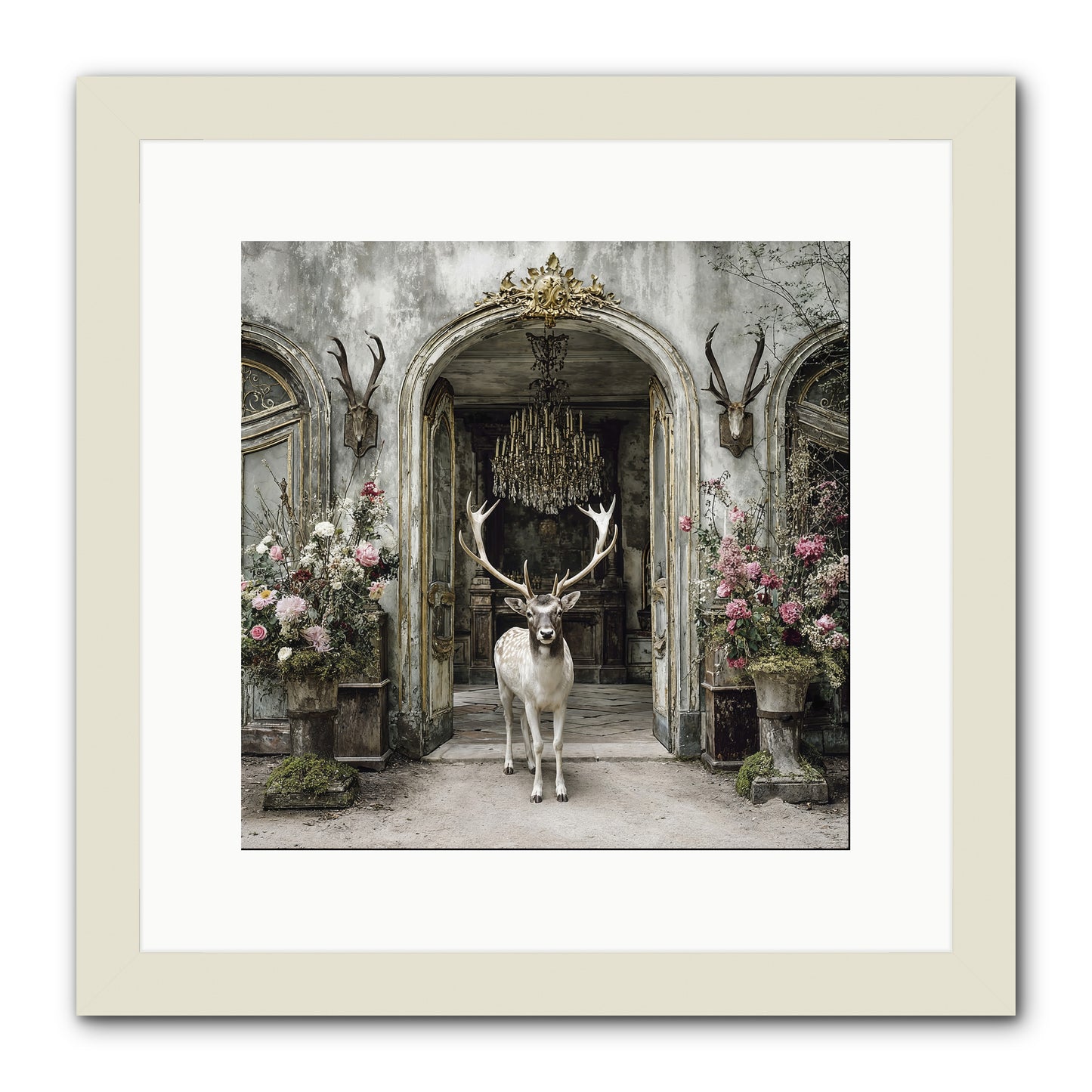 The Wild Orchard Guest -- Framed Print - White 12x12
