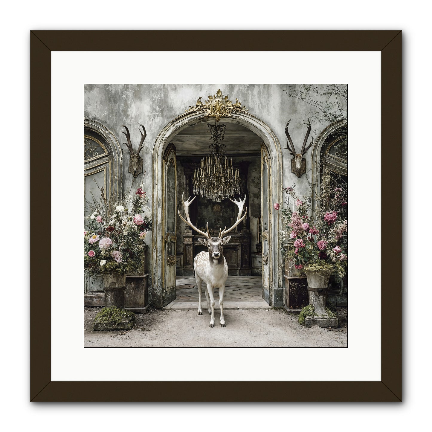 The Wild Orchard Guest -- Framed Print - Black 16x16
