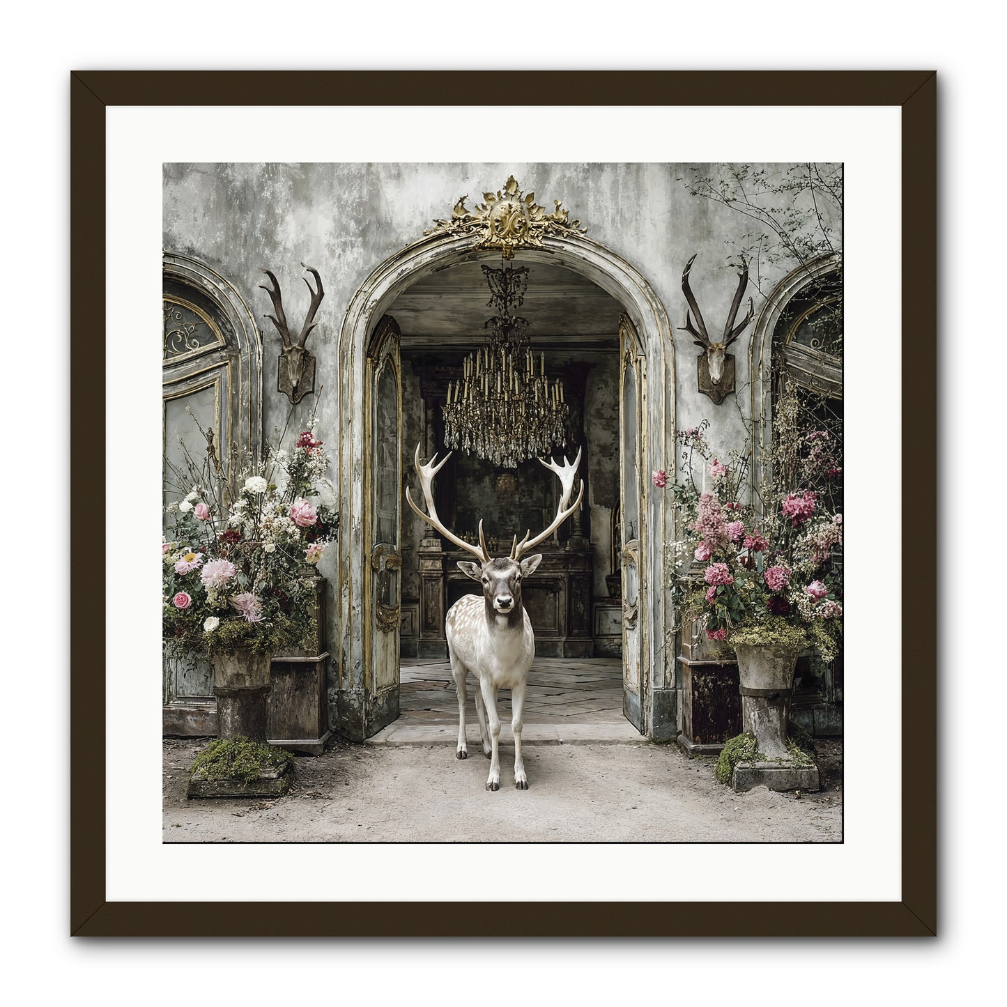 The Wild Orchard Guest -- Framed Print - Black 24x24