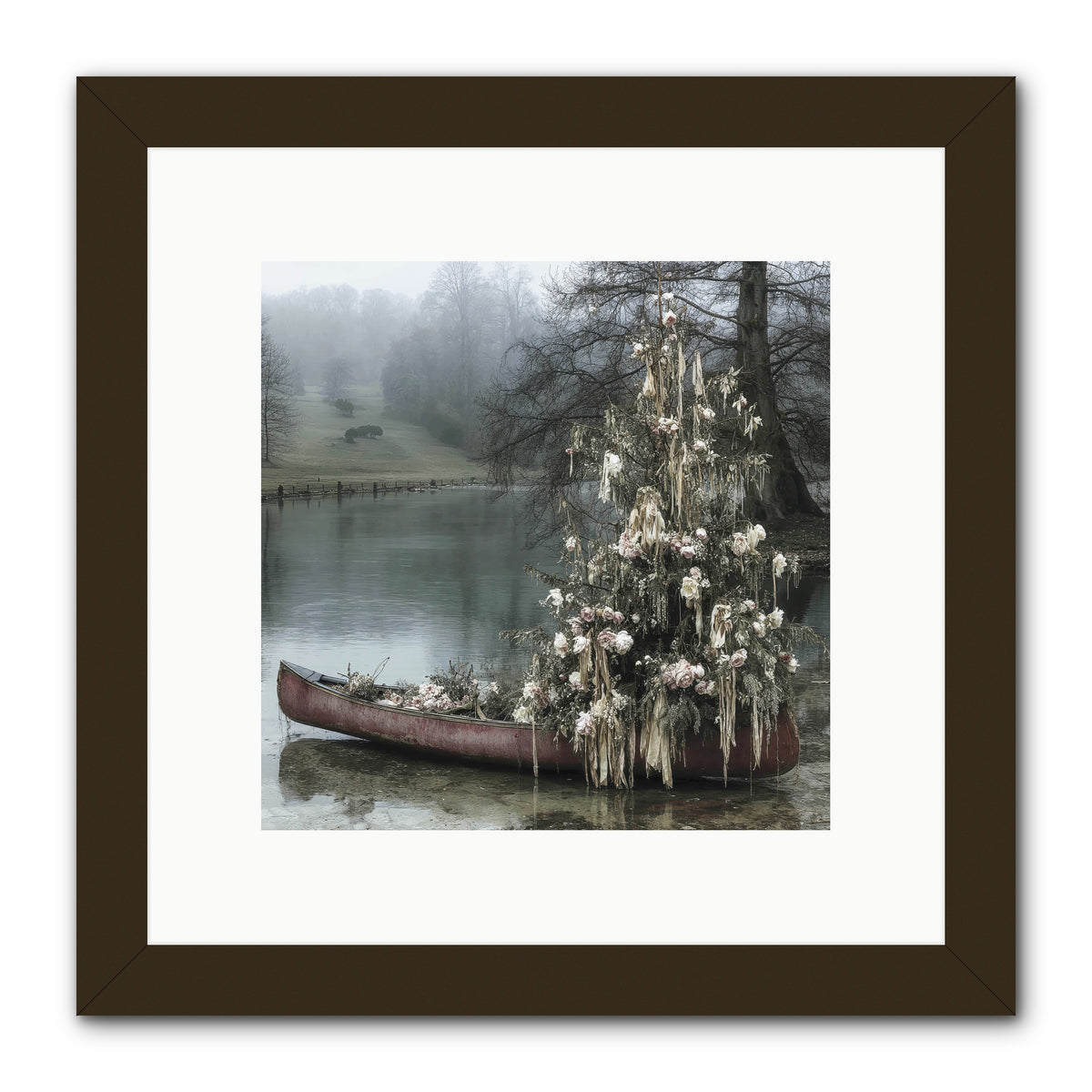 The Winter Lake Wonder -- Framed Print - Black 10x10