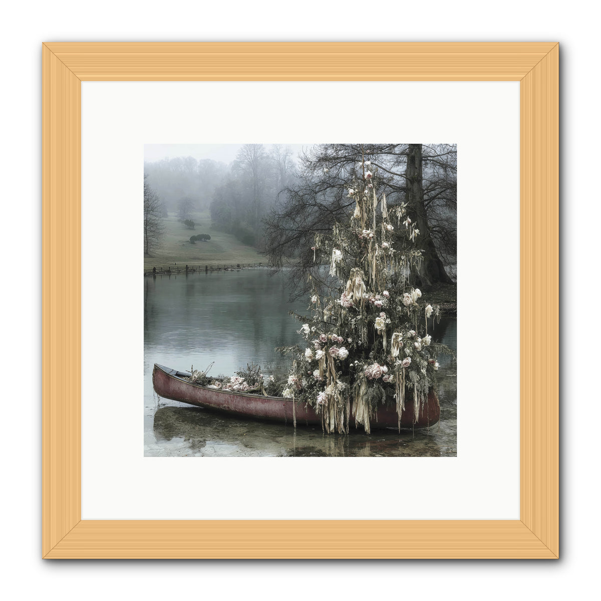 The Winter Lake Wonder -- Framed Print - Natural 10x10