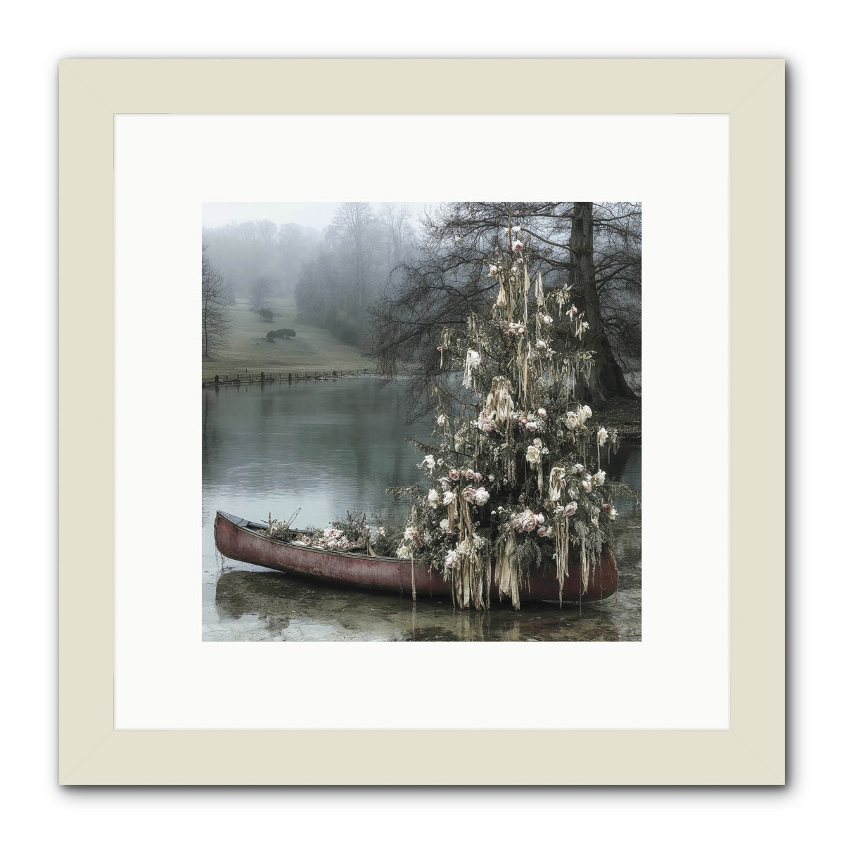The Winter Lake Wonder -- Framed Print - White 10x10