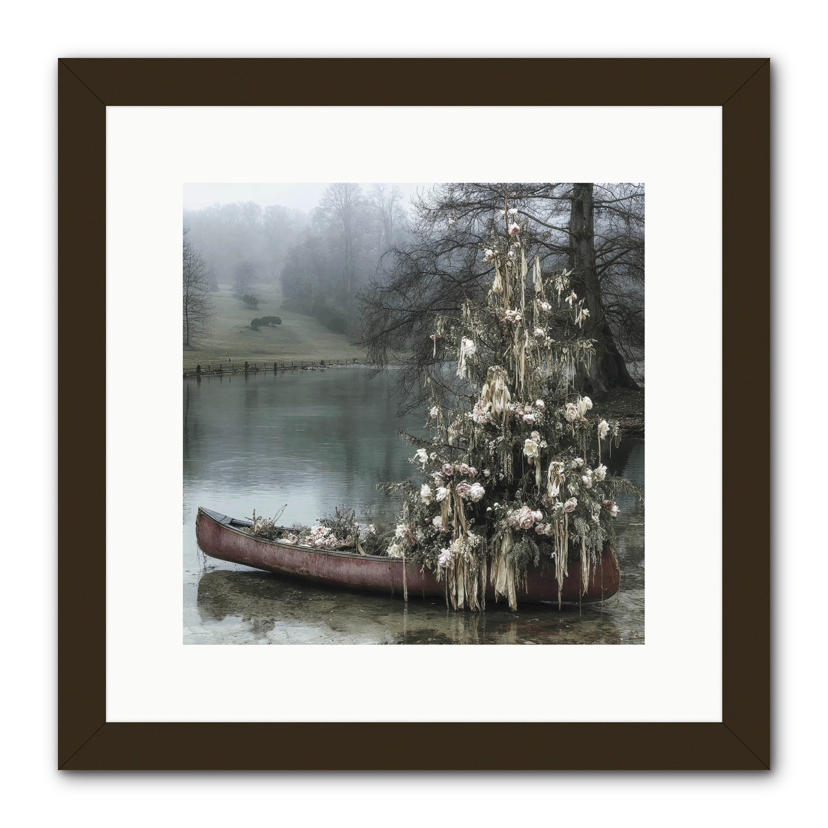 The Winter Lake Wonder -- Framed Print - Black 12x12