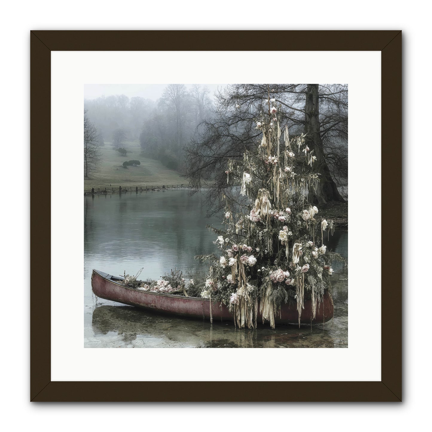 The Winter Lake Wonder -- Framed Print - Black 16x16