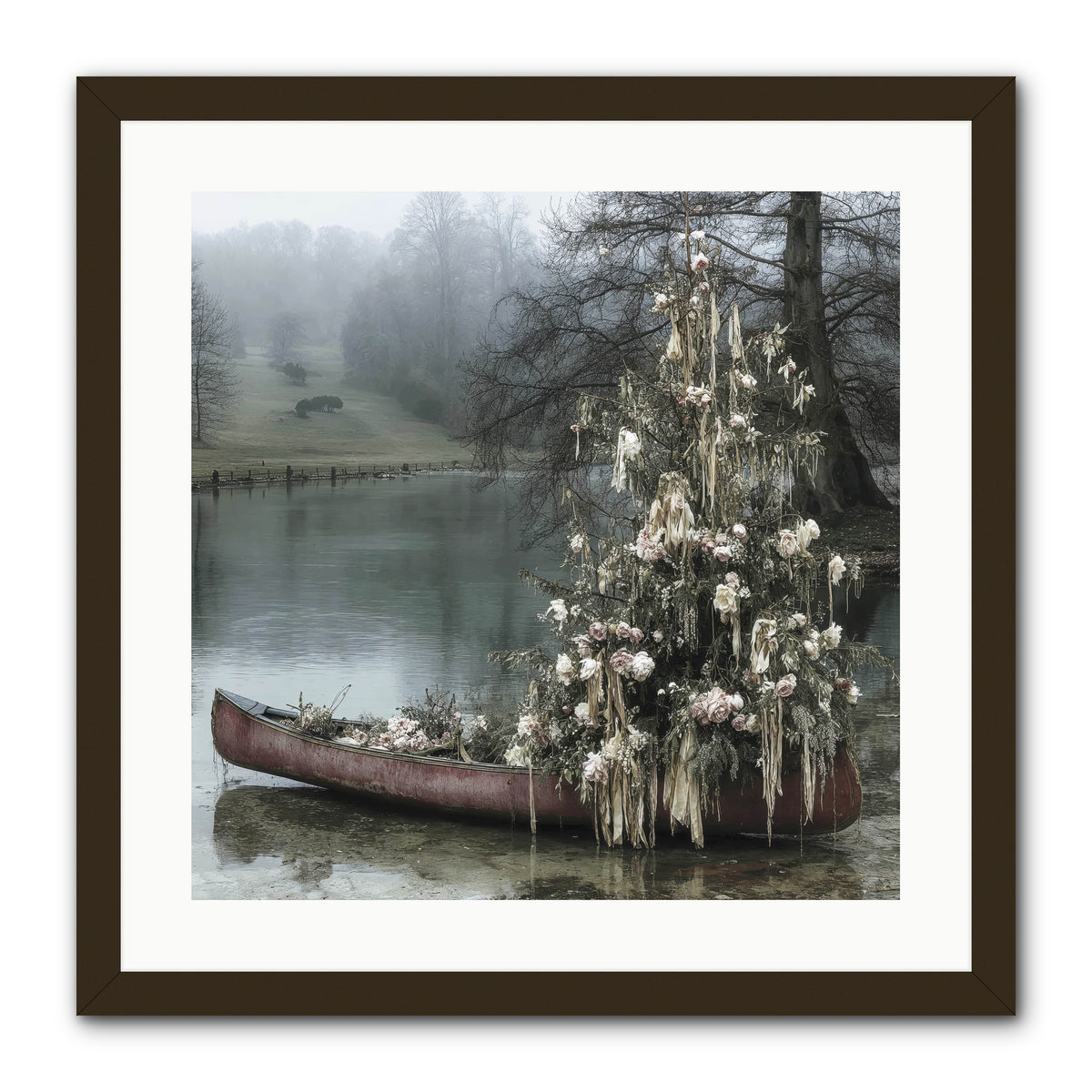 The Winter Lake Wonder -- Framed Print - Black 20x20