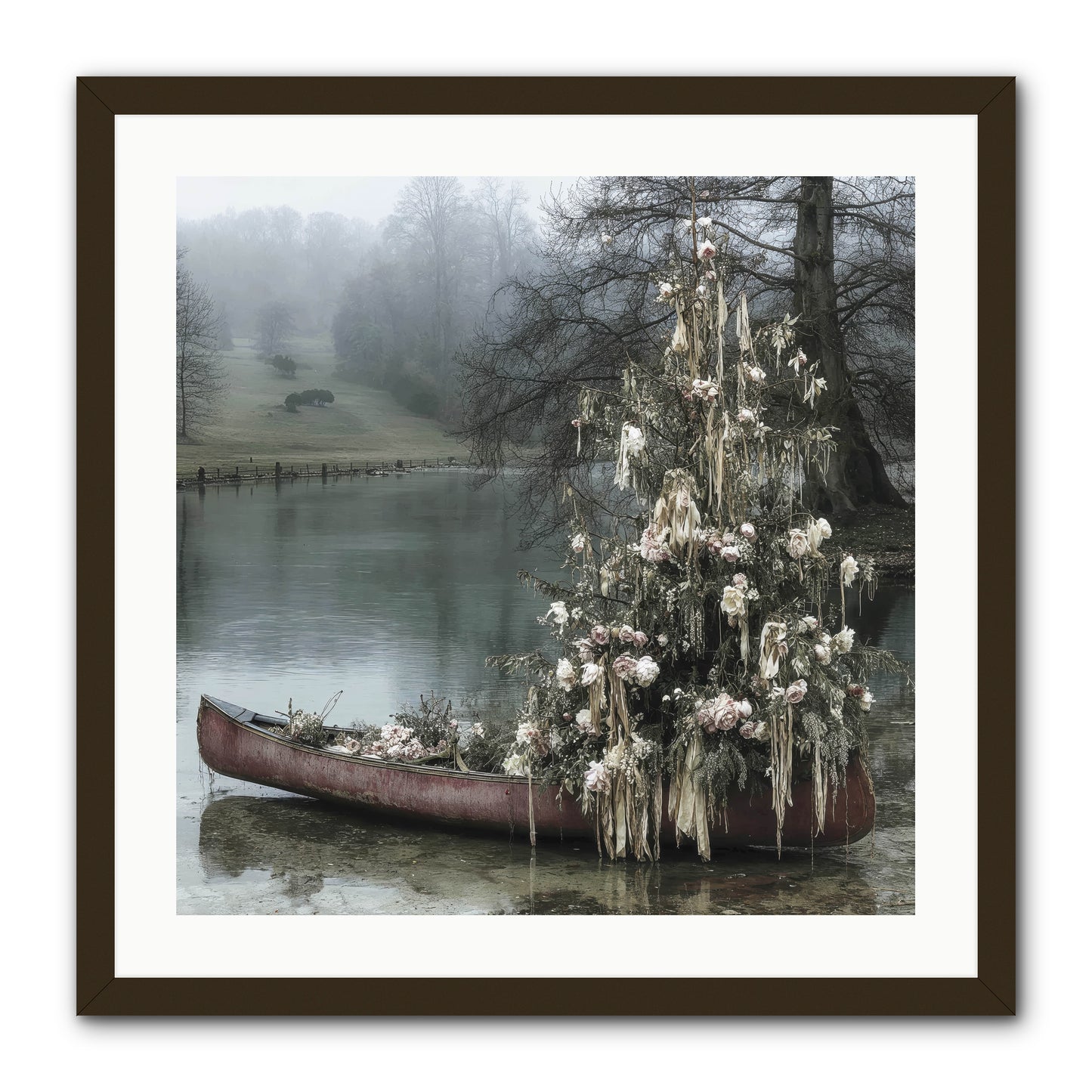 The Winter Lake Wonder -- Framed Print - Black 24x24