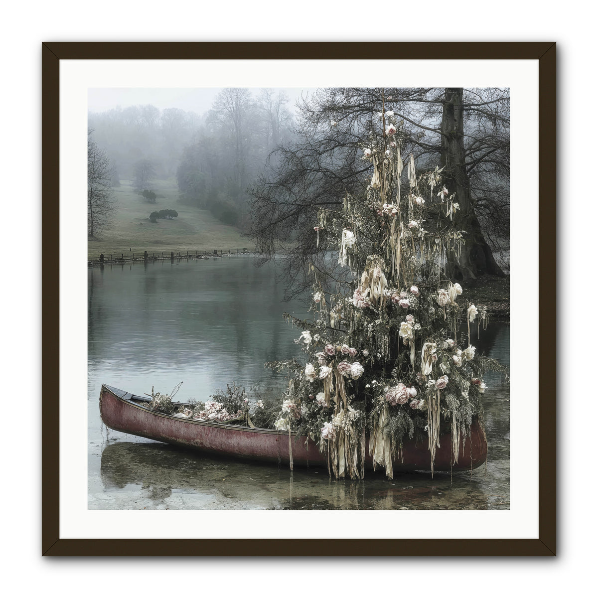 The Winter Lake Wonder -- Framed Print - Black 30x30