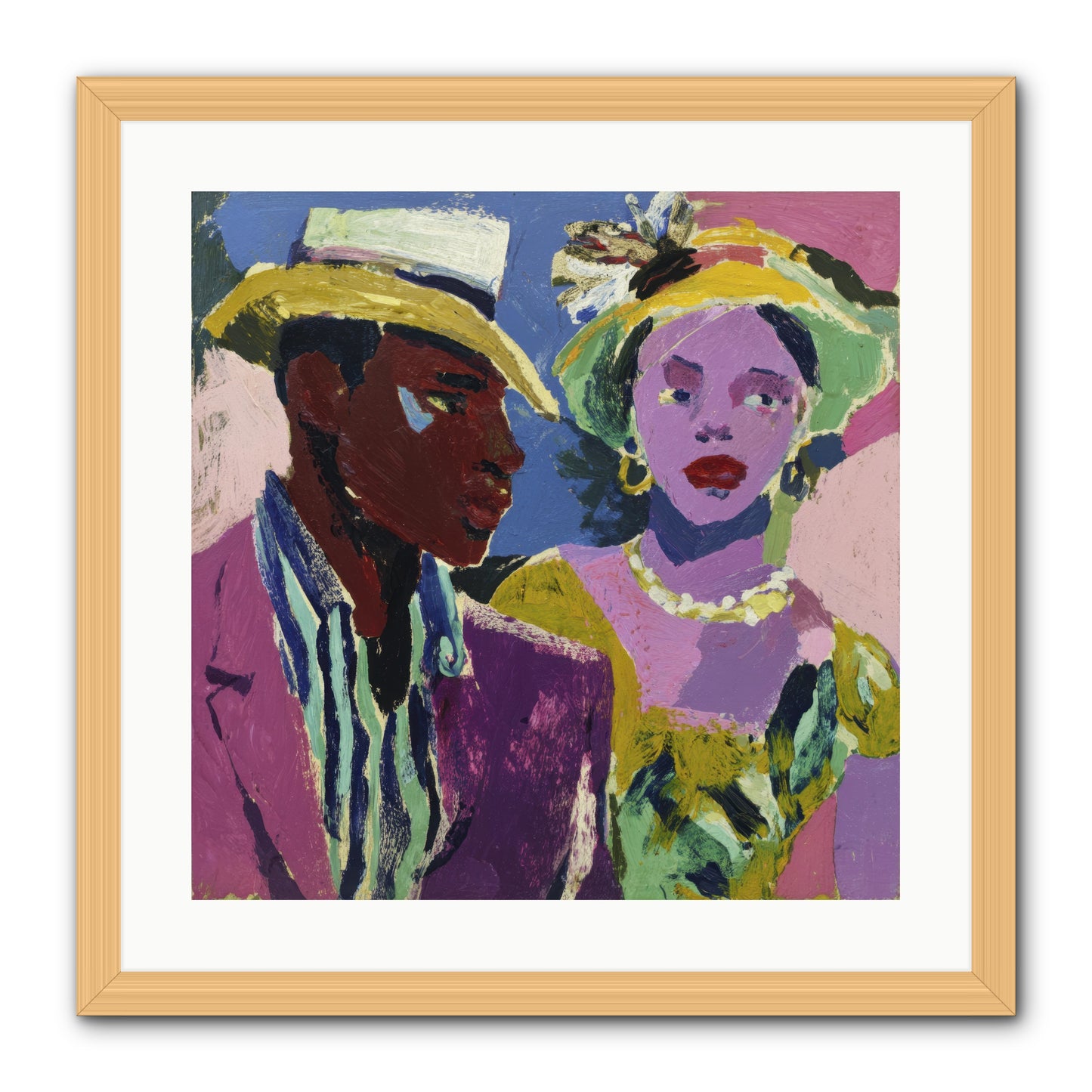 The Woman Who Bloomed -- Framed Print - Natural 20x20