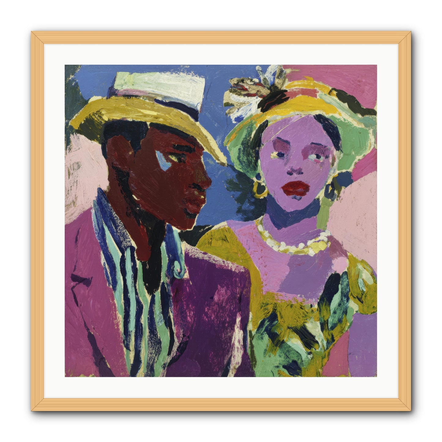 The Woman Who Bloomed -- Framed Print - Natural 30x30