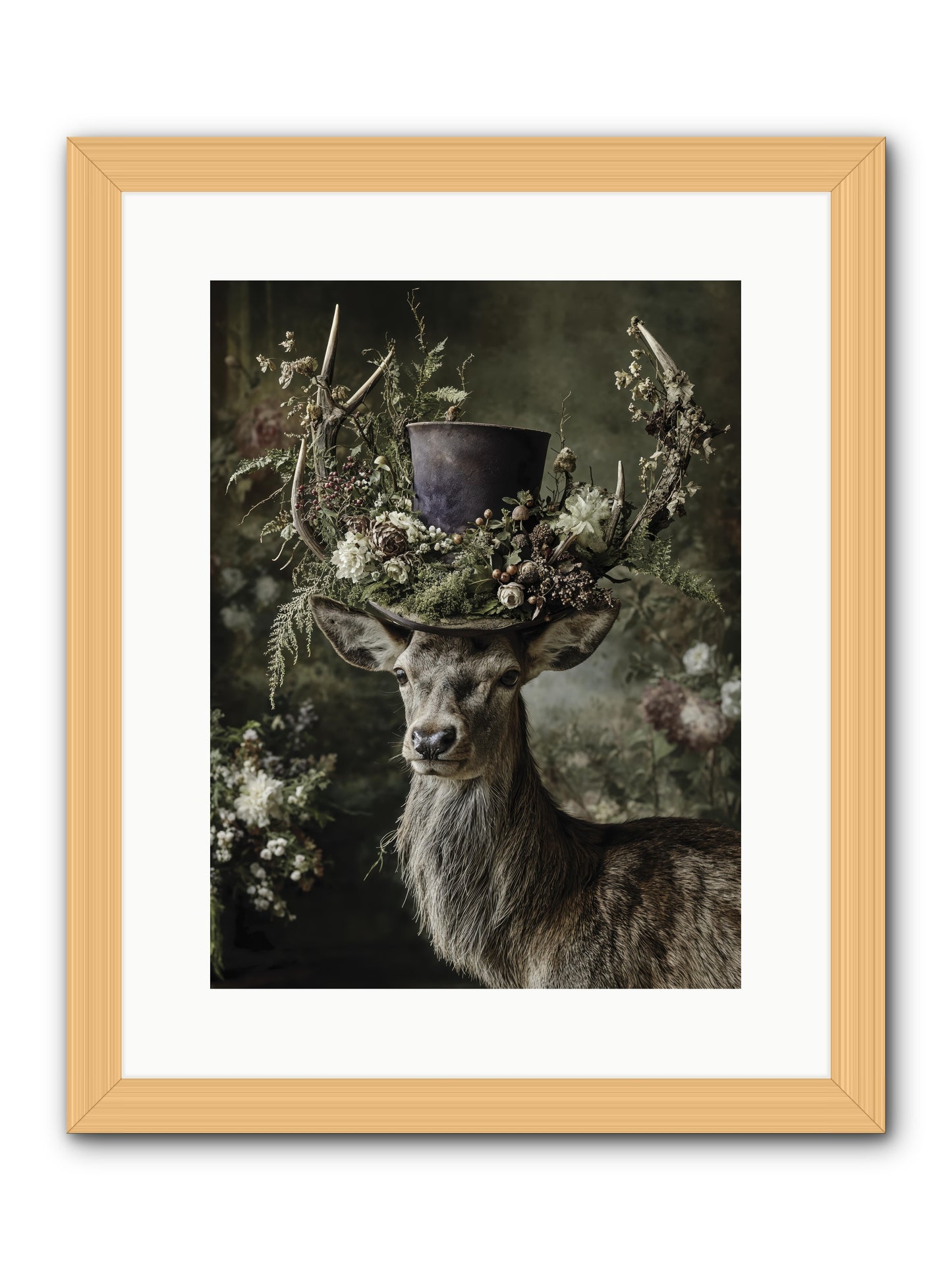 The Woodland Deity -- Framed Print - Natural 12x16