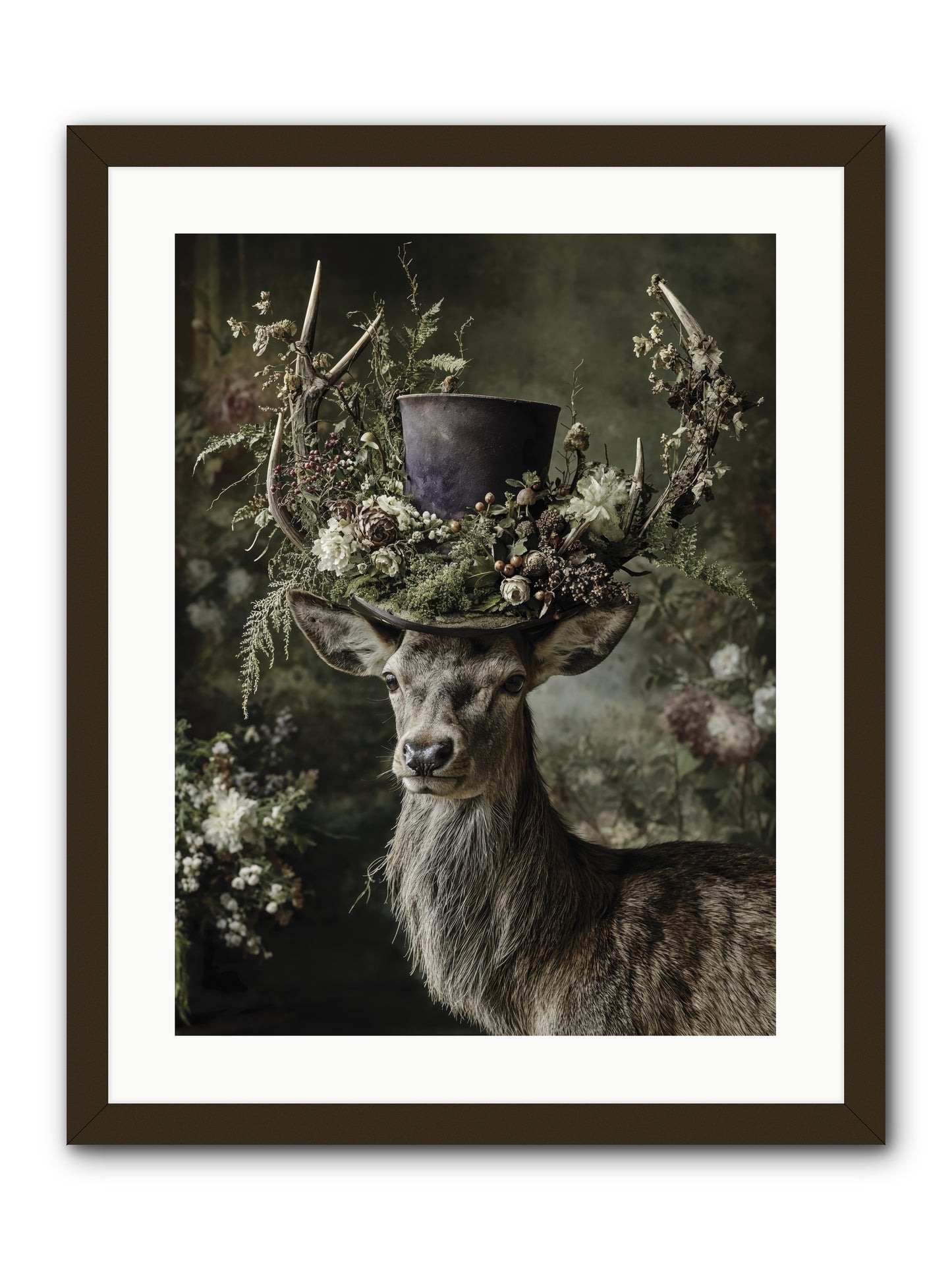 The Woodland Deity -- Framed Print - Black 18x24