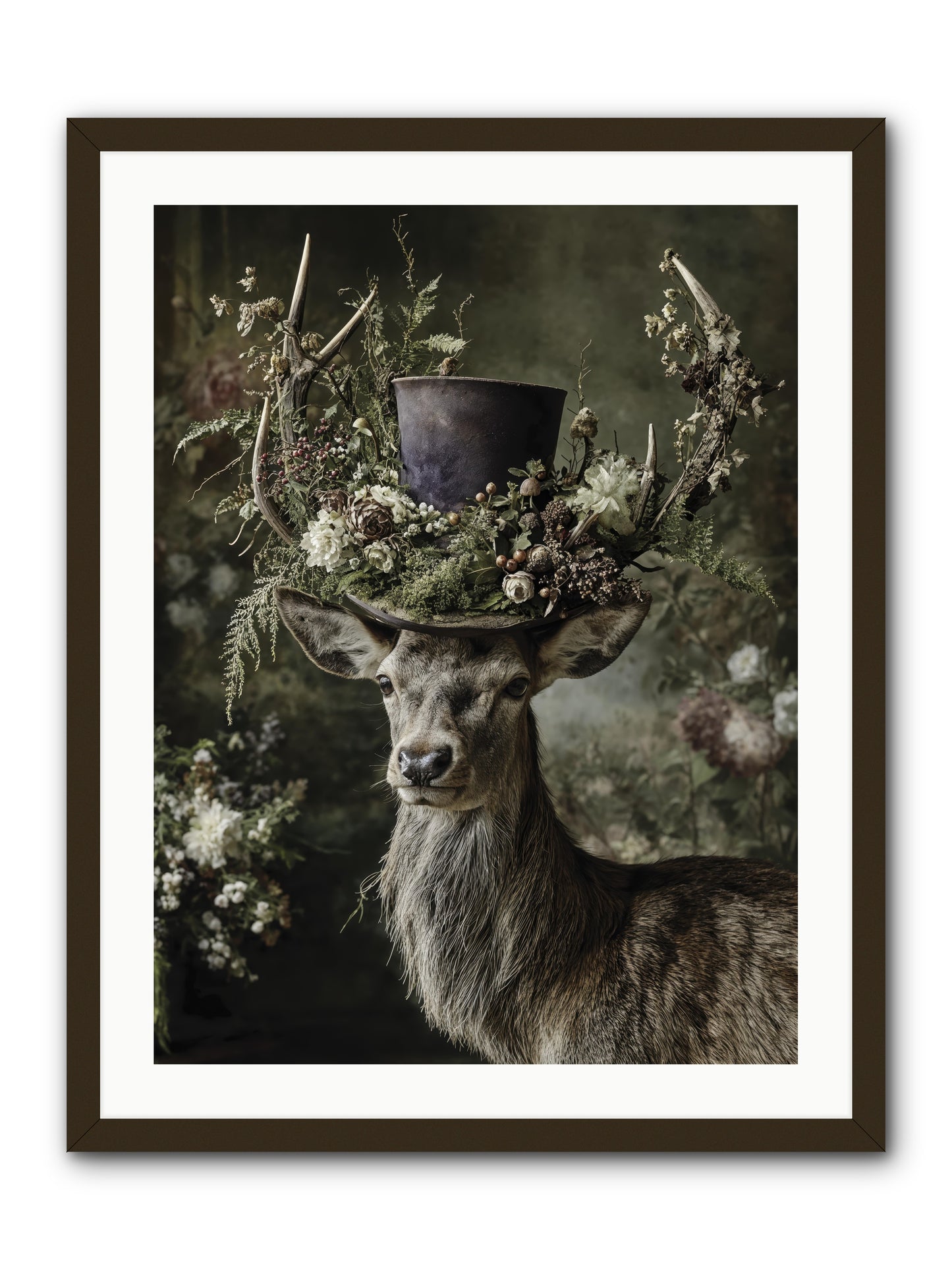 The Woodland Deity -- Framed Print - Black 24x32