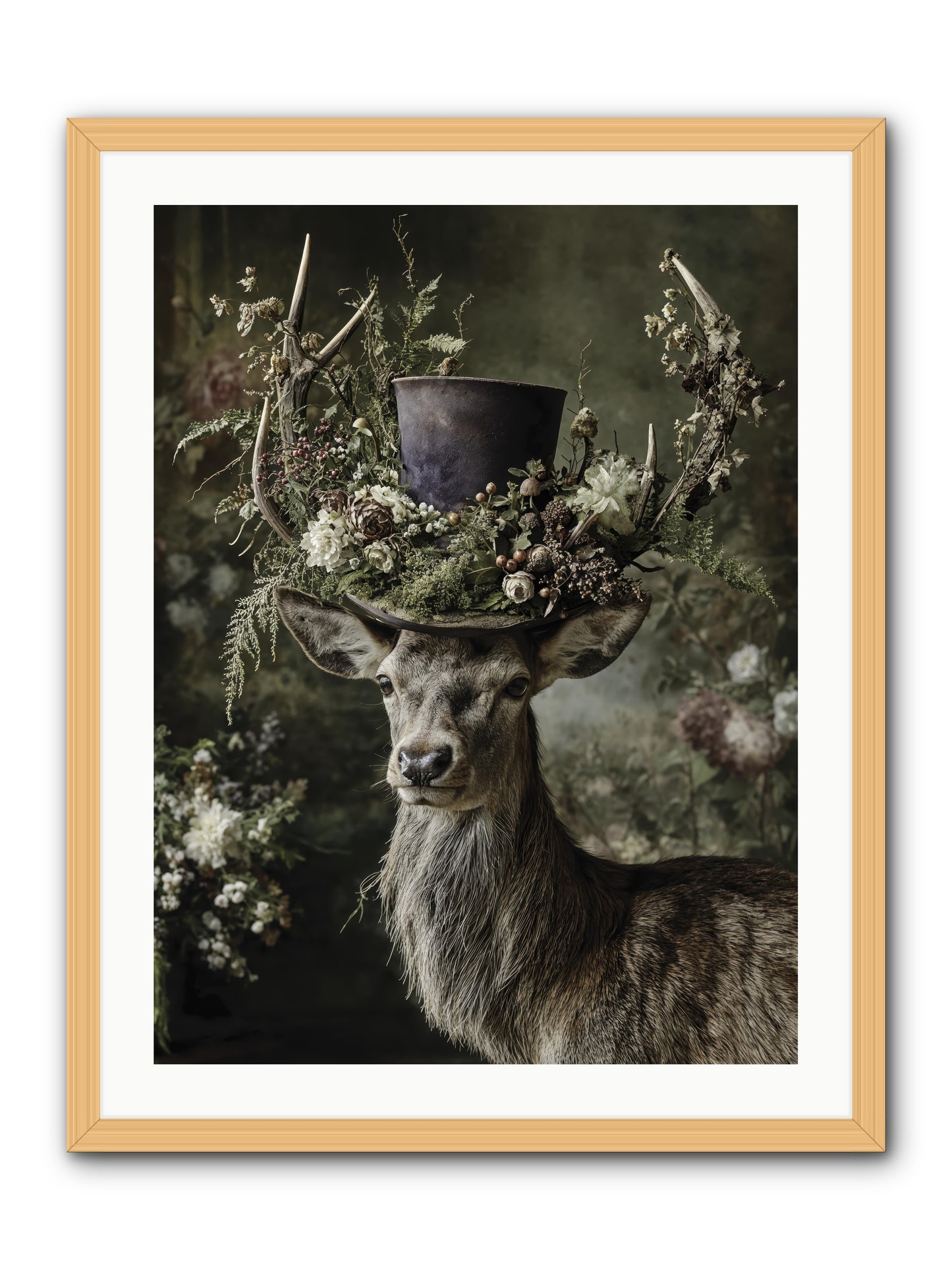 The Woodland Deity -- Framed Print - Natural 24x32