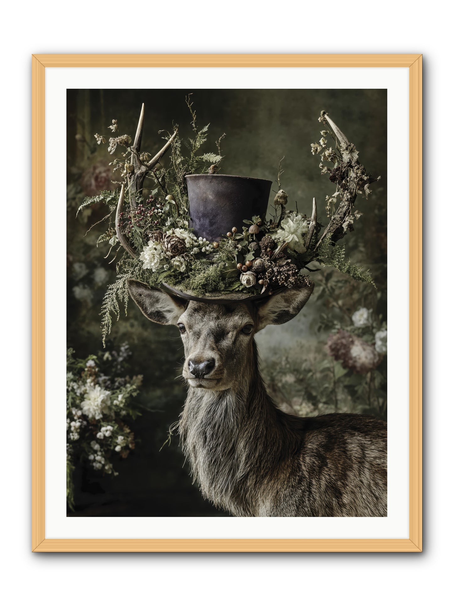 The Woodland Deity -- Framed Print - Natural 30x40
