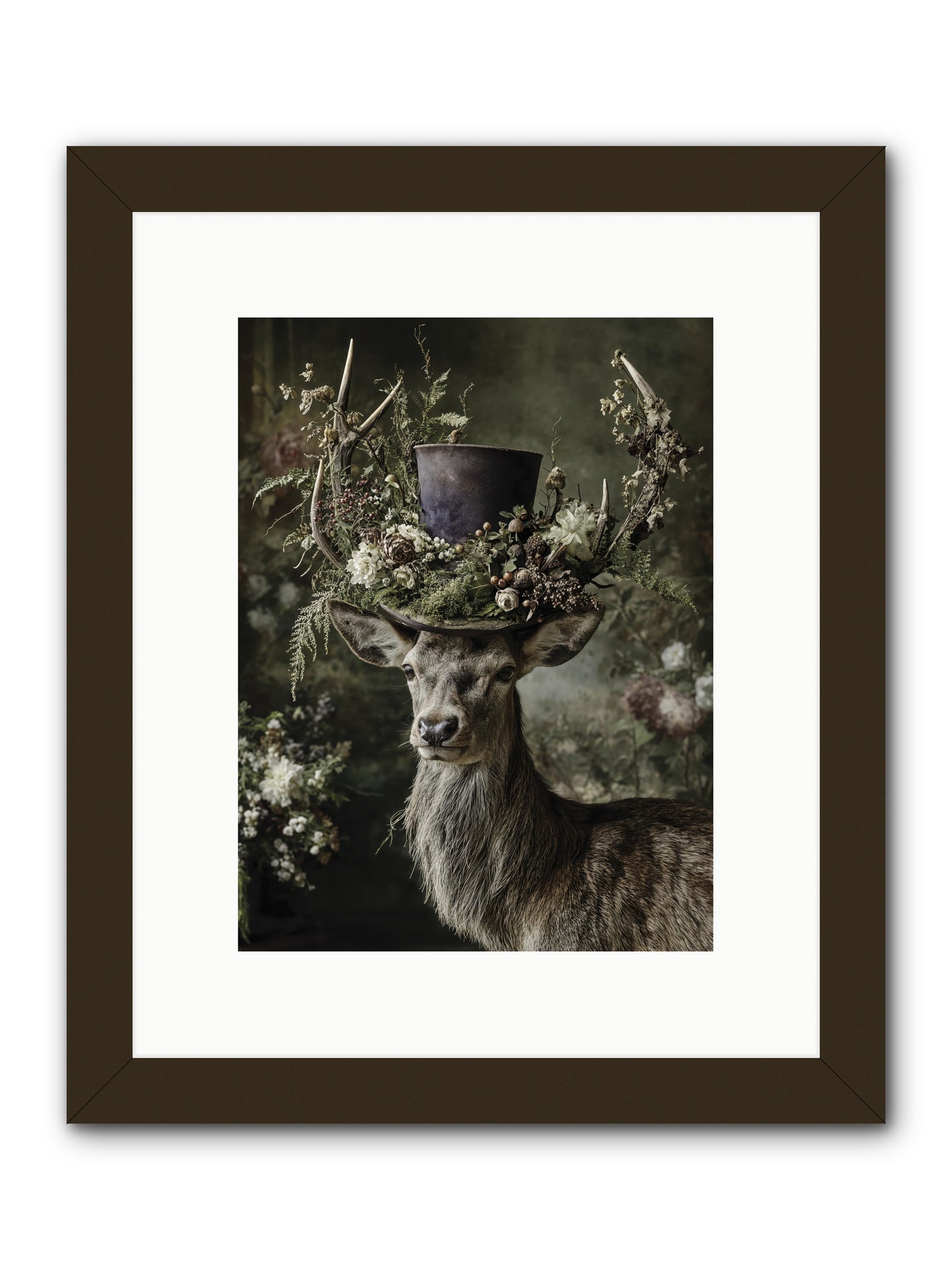 The Woodland Deity -- Framed Print - Black 9x12