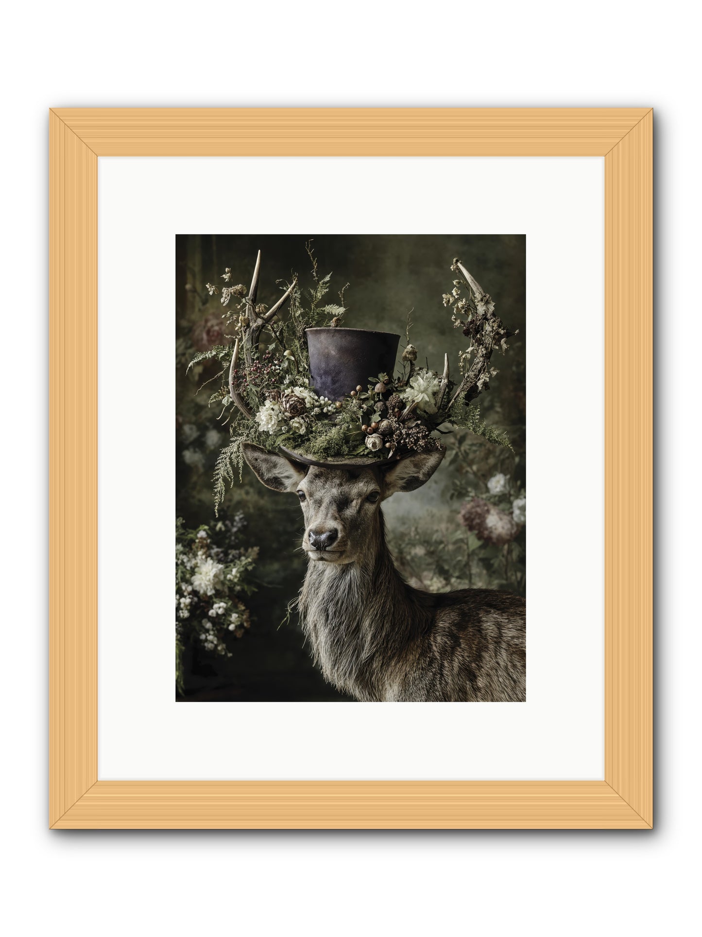 The Woodland Deity -- Framed Print - Natural 9x12