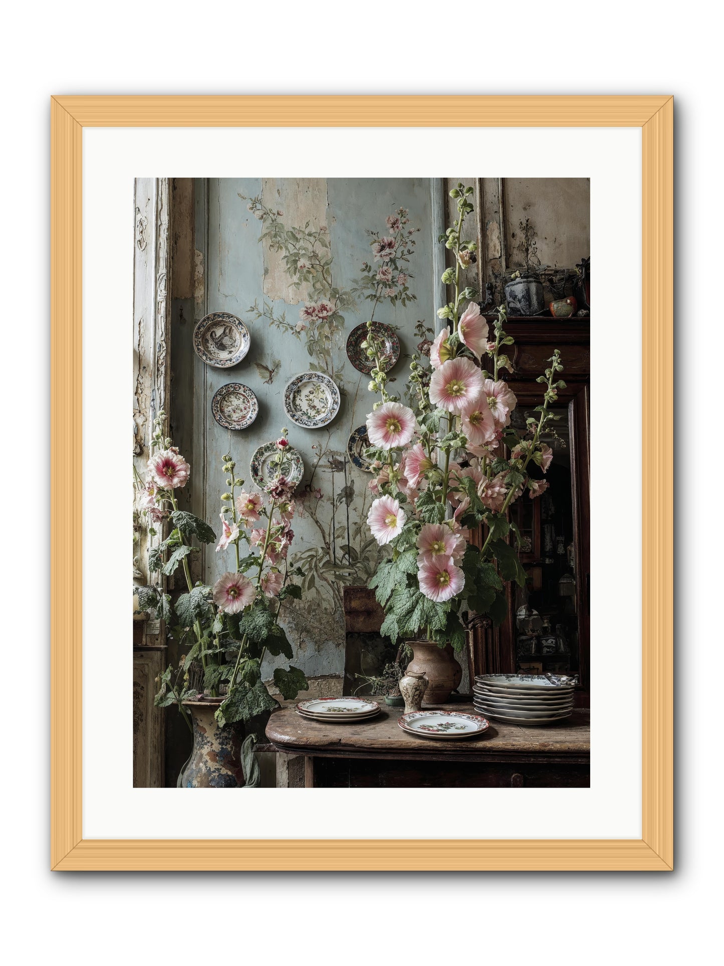 The highlands -- Framed Print - Natural 18x24