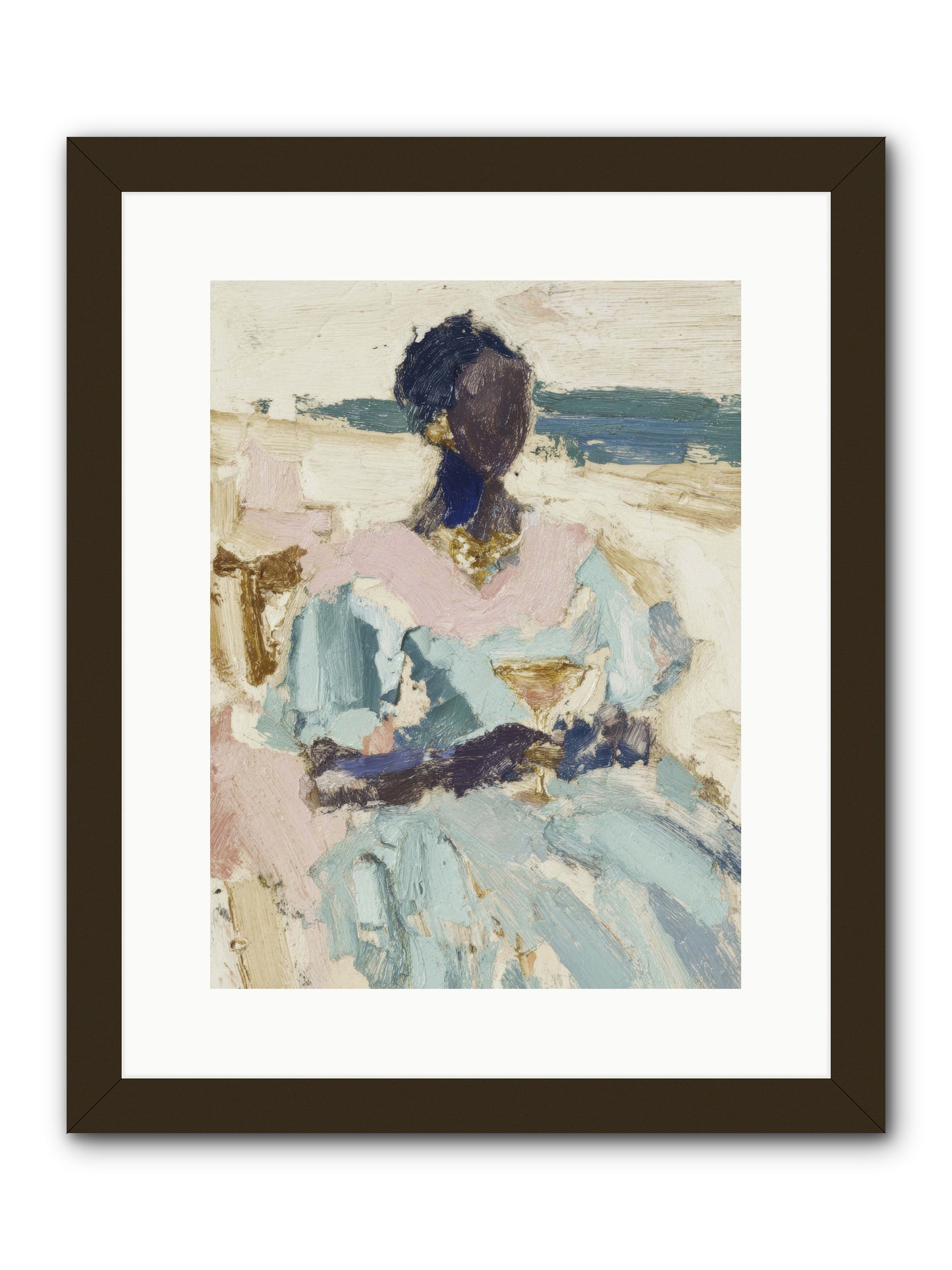 The ocean's gentle boundary -- Framed Print - Black 12x16
