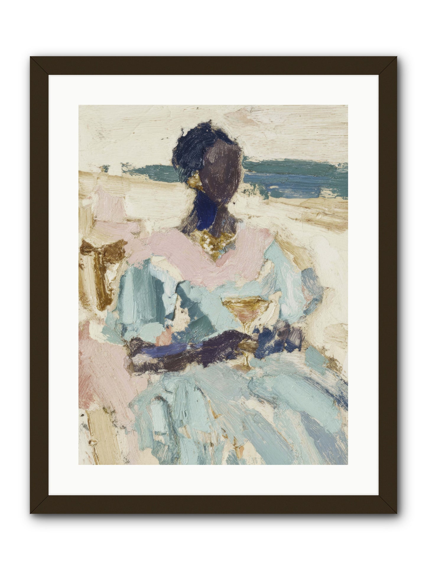 The ocean's gentle boundary -- Framed Print - Black 18x24