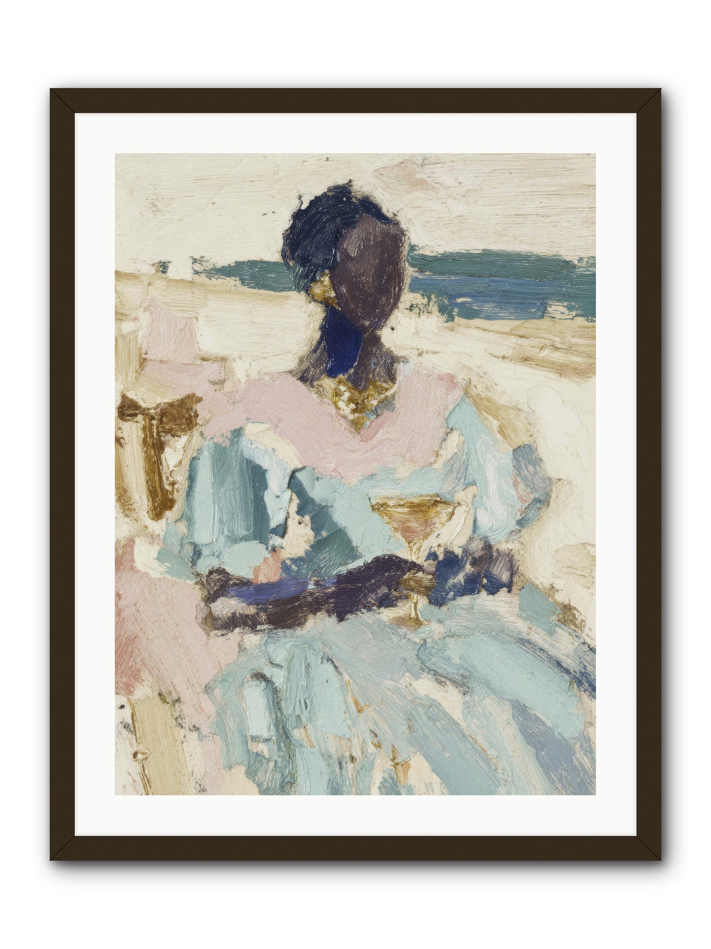 The ocean's gentle boundary -- Framed Print - Black 24x32