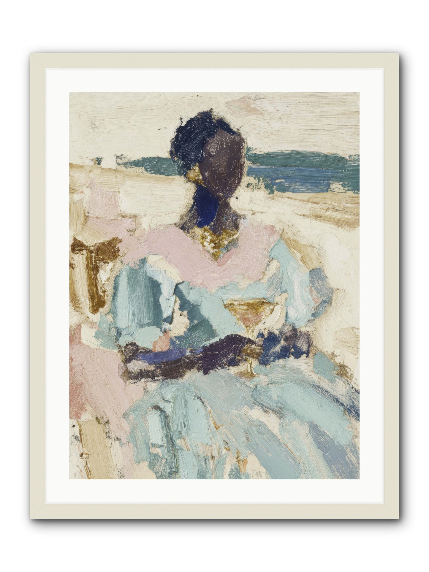 The ocean's gentle boundary -- Framed Print - White 24x32