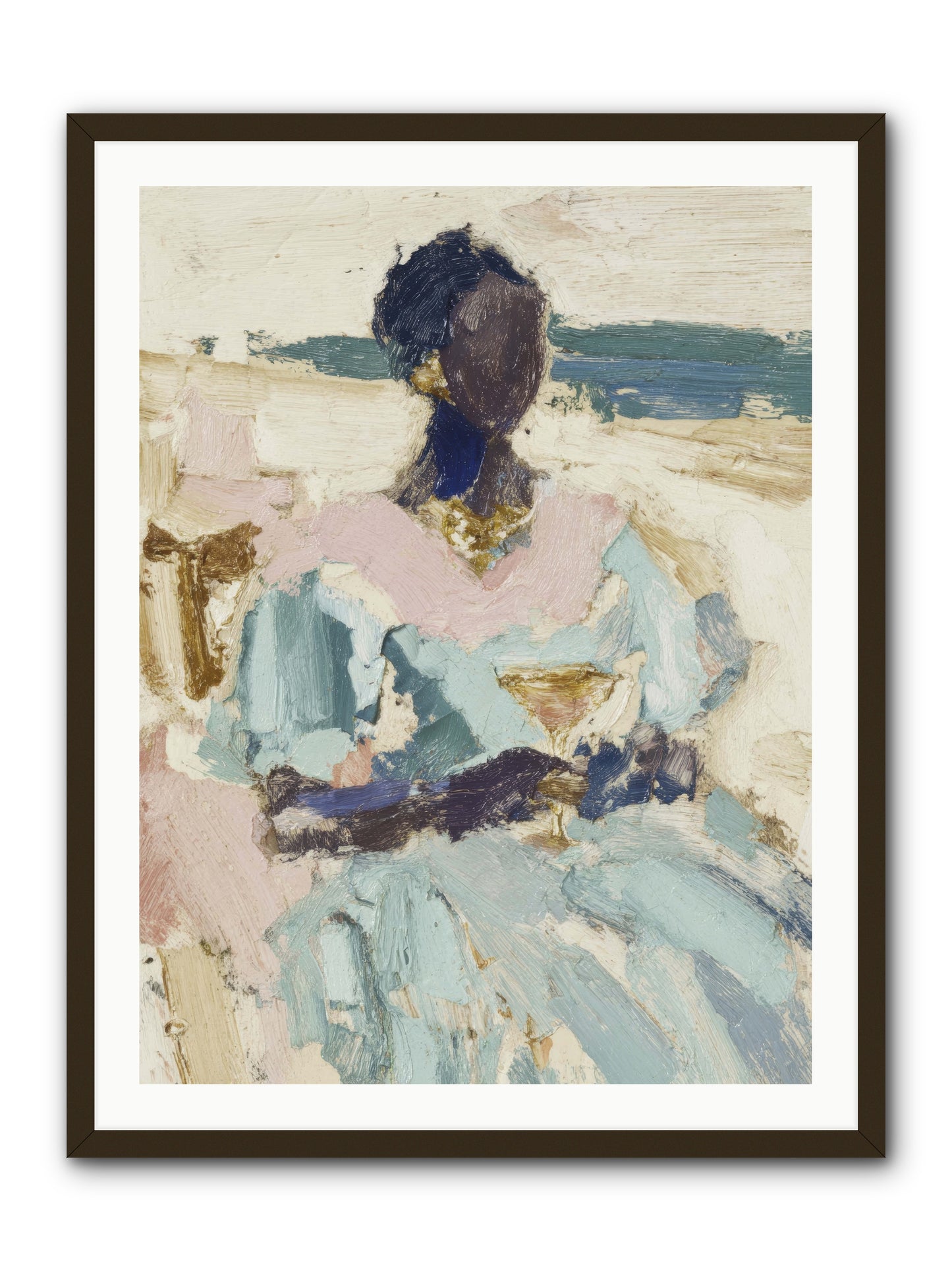 The ocean's gentle boundary -- Framed Print - Black 30x40