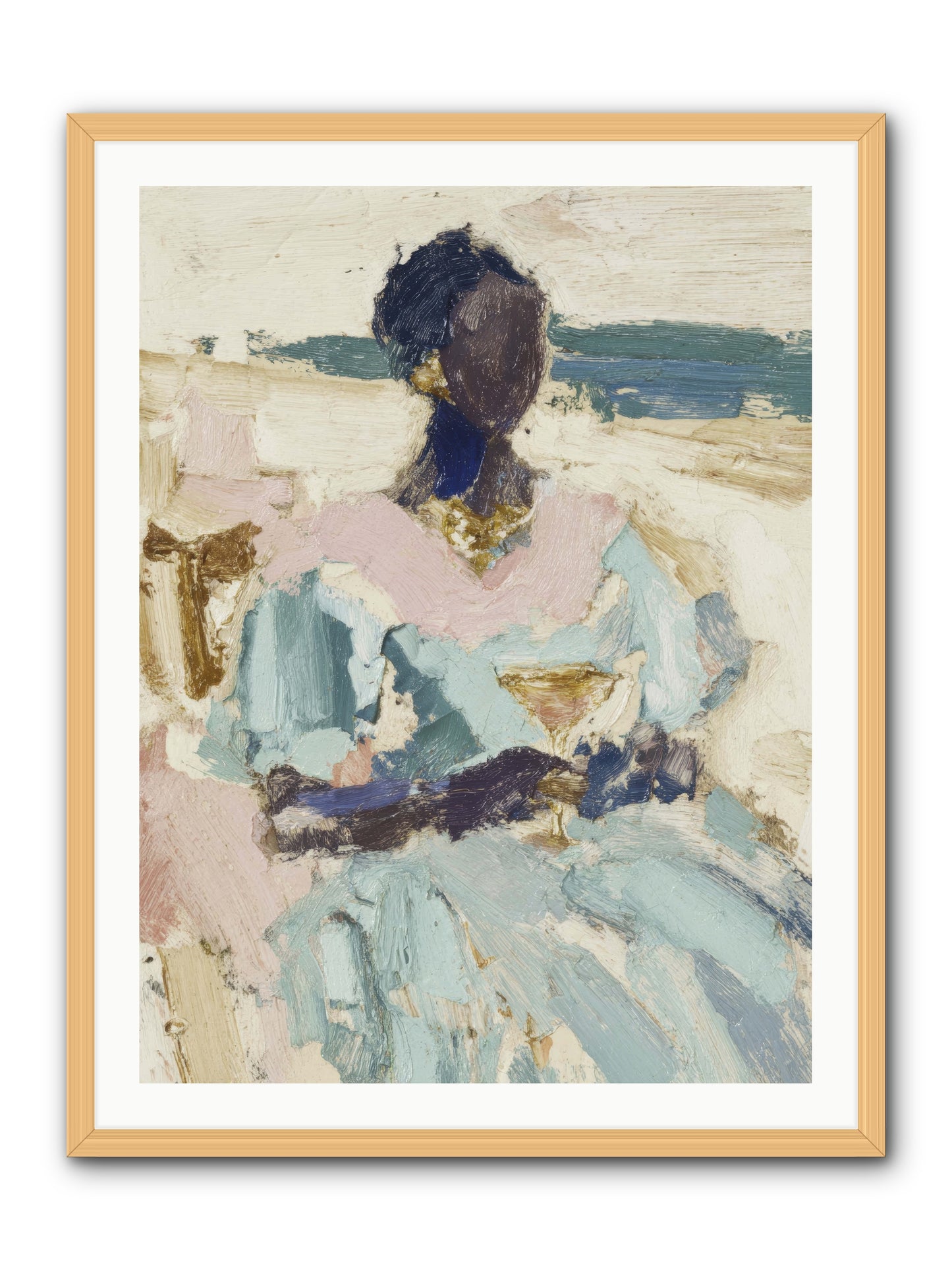 The ocean's gentle boundary -- Framed Print - Natural 30x40