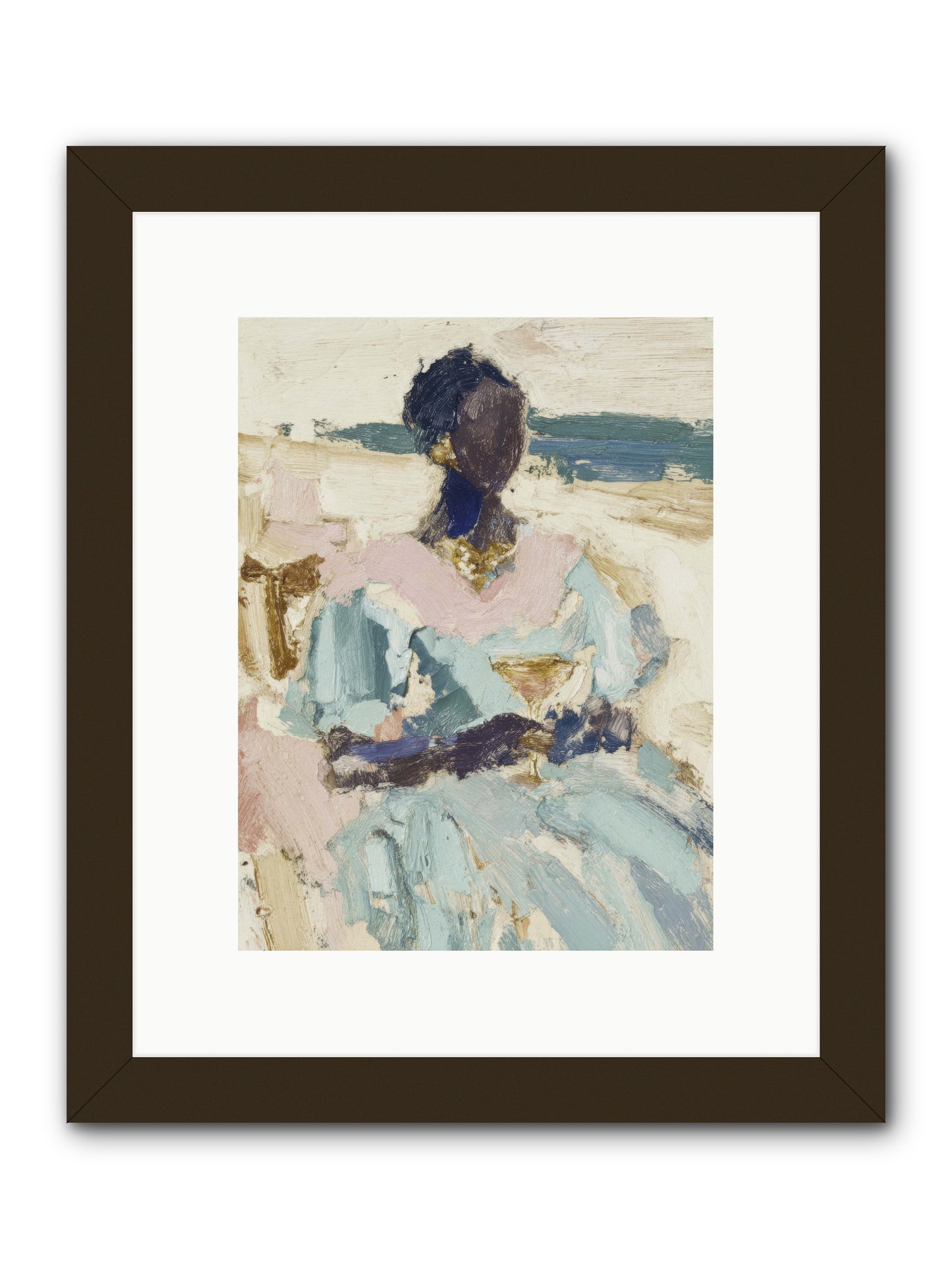 The ocean's gentle boundary -- Framed Print - Black 9x12