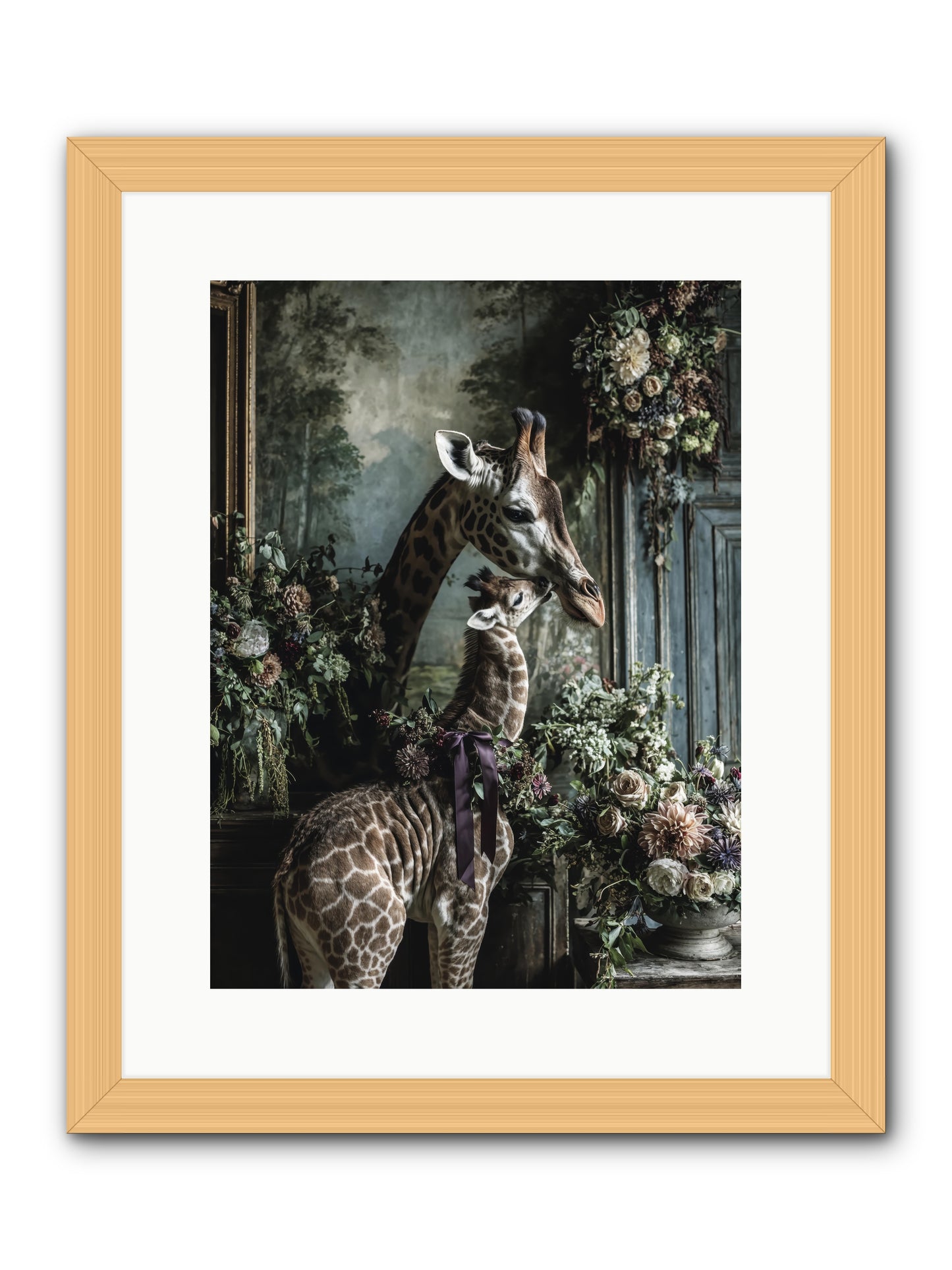 The space between hearts -- Framed Print - Natural 12x16