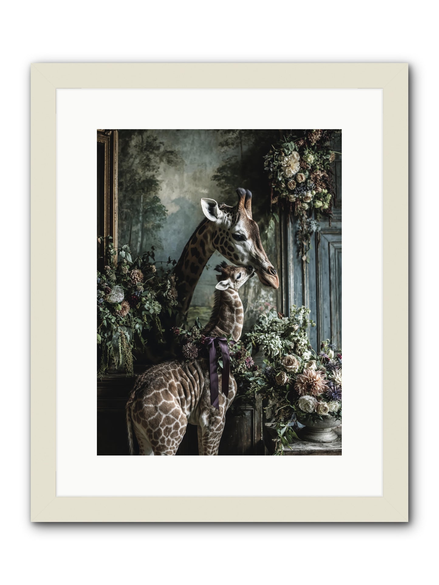 The space between hearts -- Framed Print - White 12x16