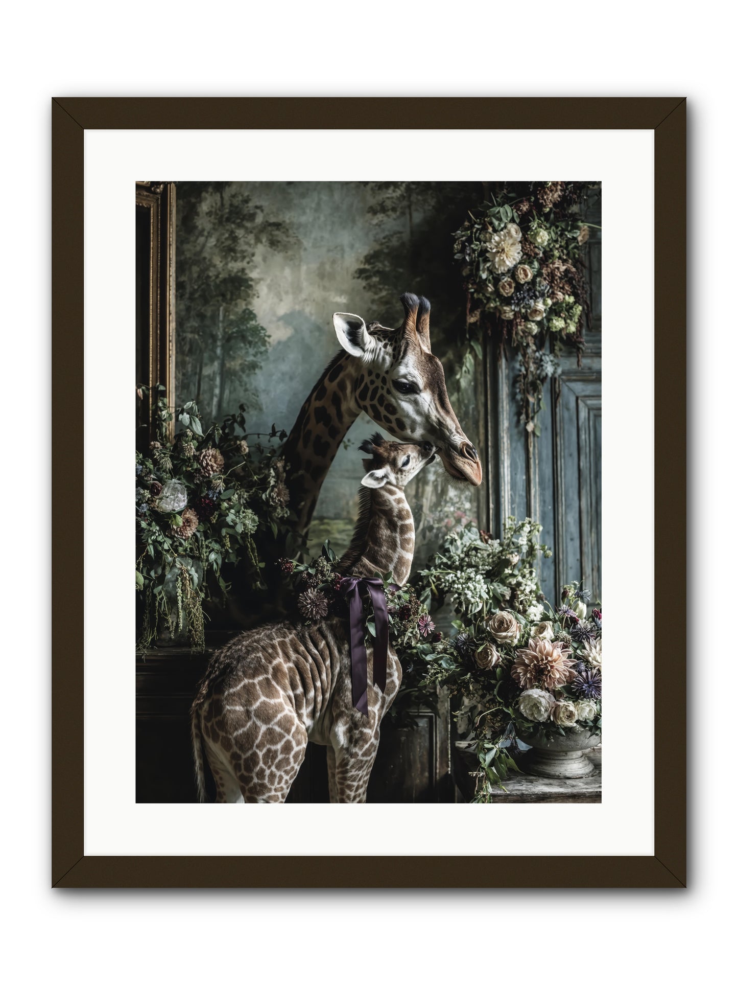 The space between hearts -- Framed Print - Black 18x24