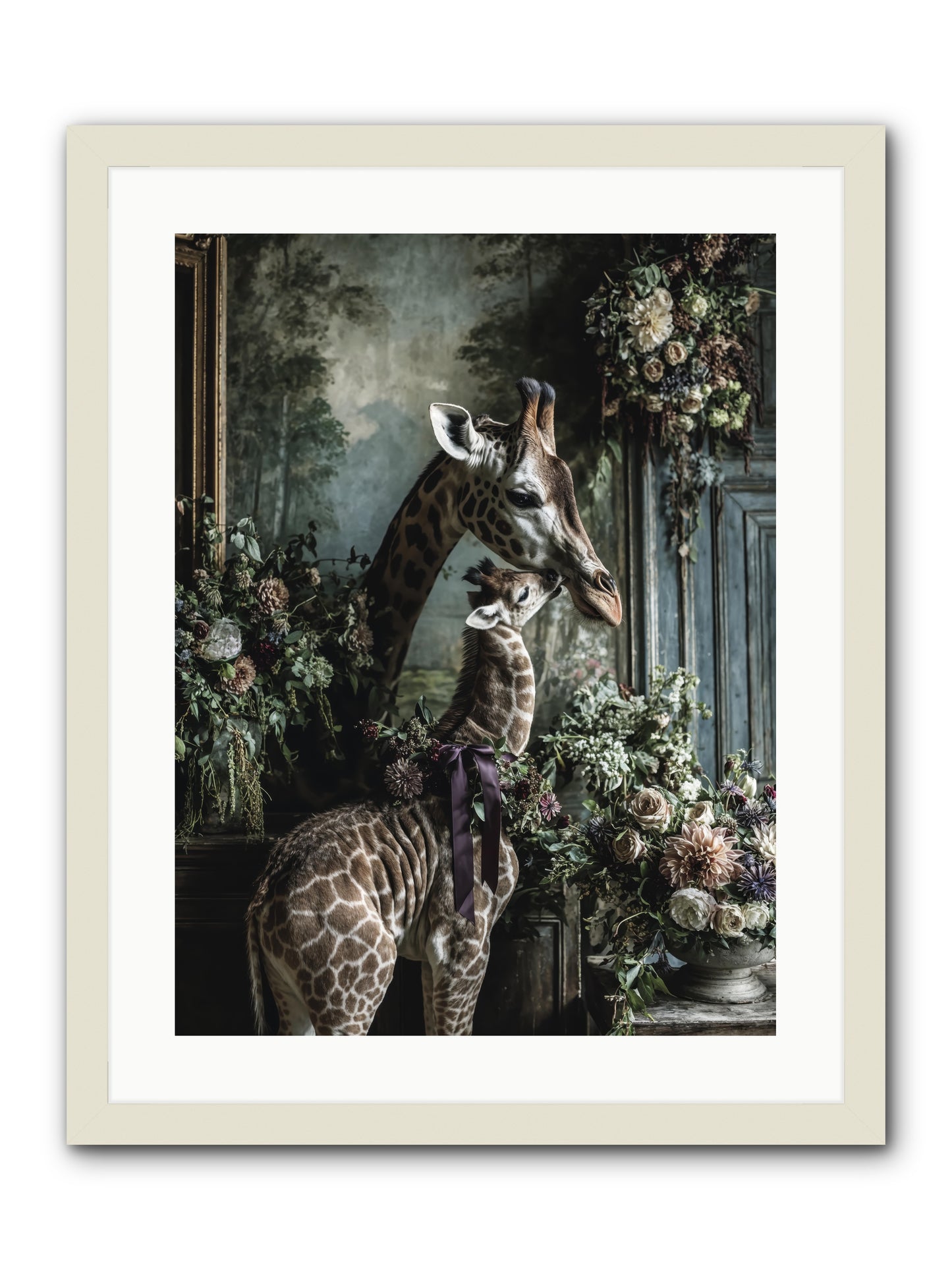 The space between hearts -- Framed Print - White 18x24