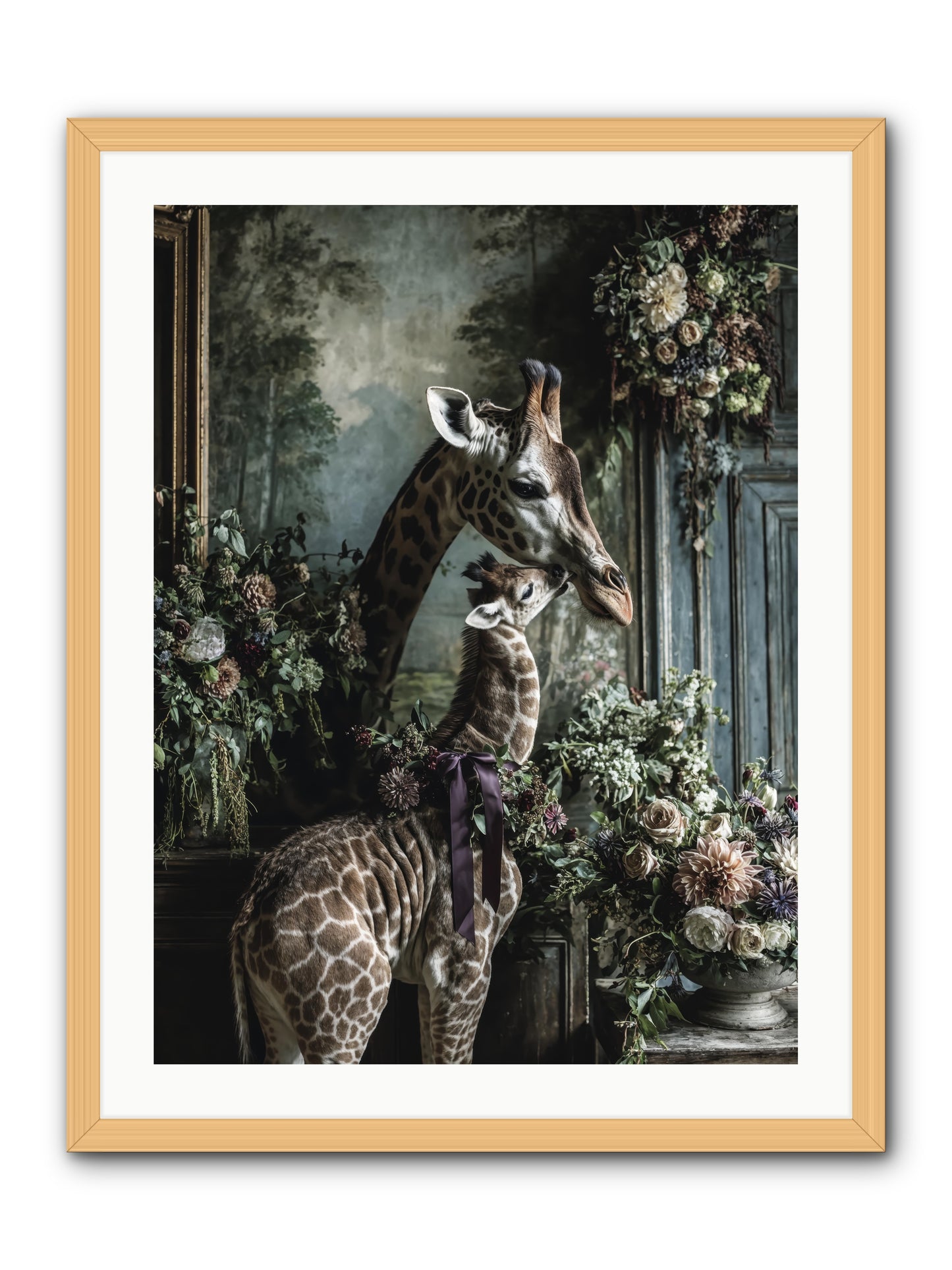The space between hearts -- Framed Print - Natural 24x32