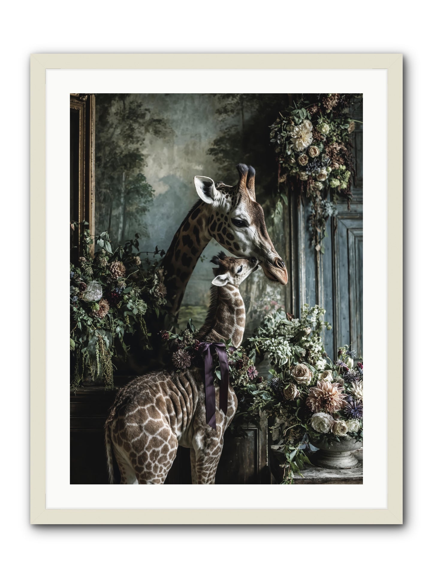 The space between hearts -- Framed Print - White 24x32