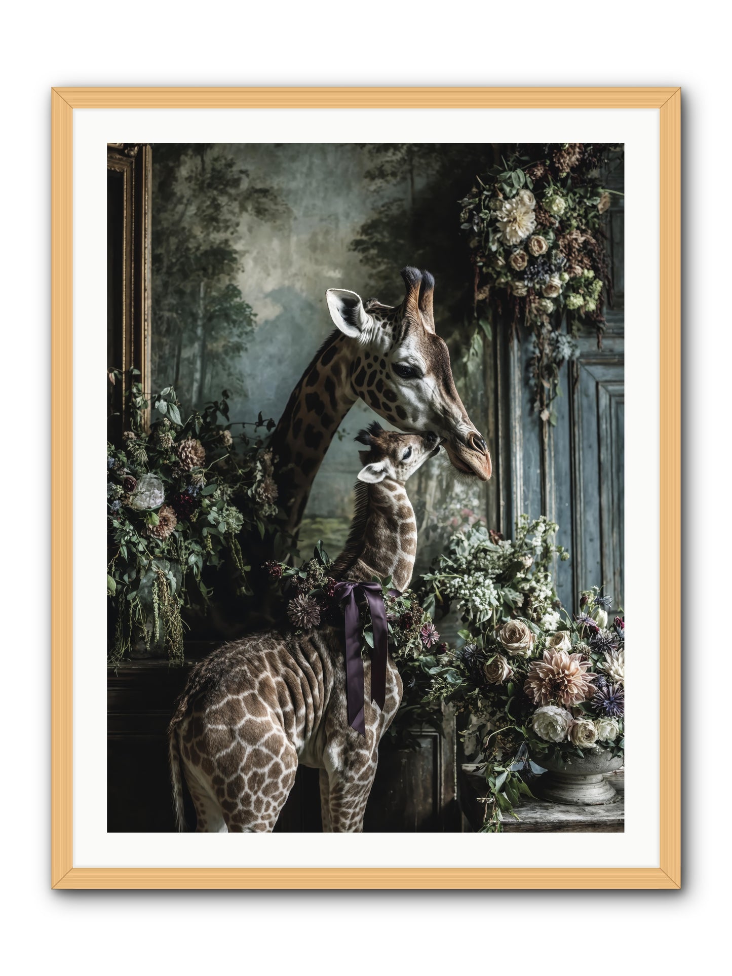 The space between hearts -- Framed Print - Natural 30x40