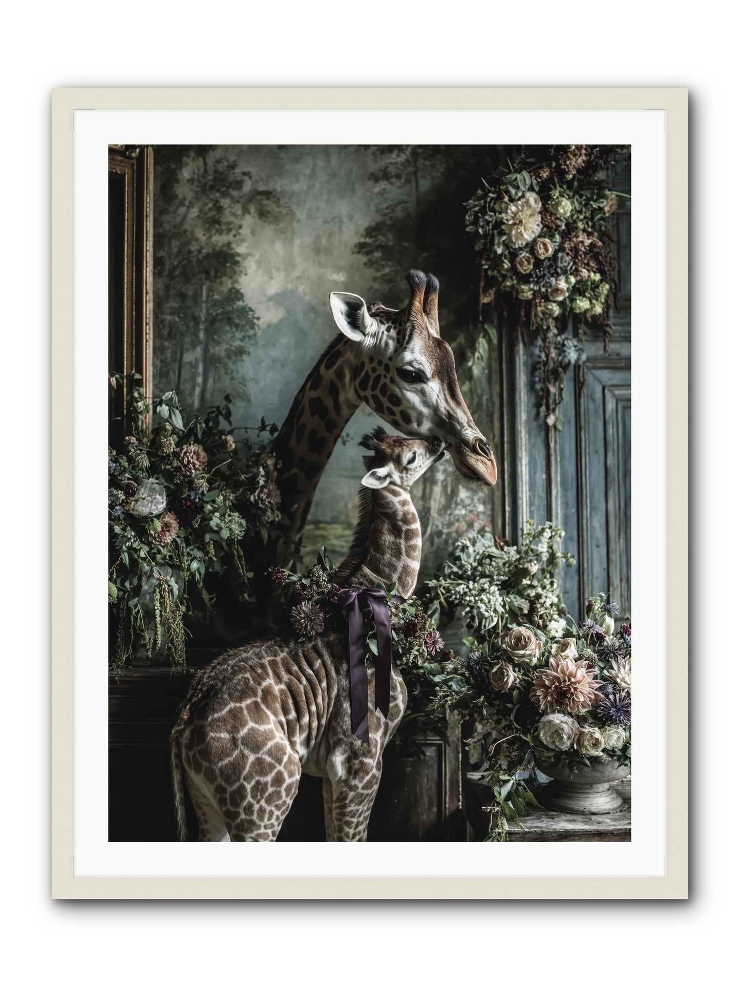 The space between hearts -- Framed Print - White 30x40