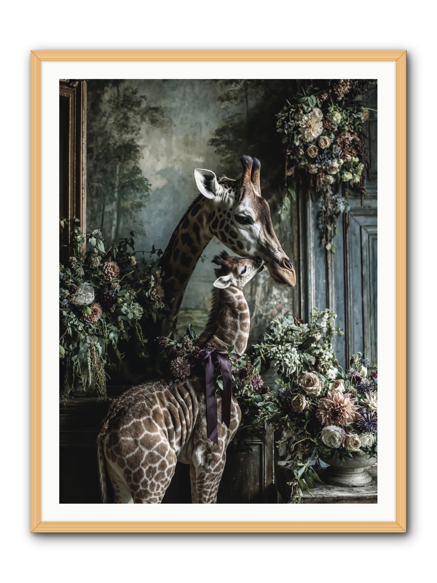 The space between hearts -- Framed Print - Natural 36x48