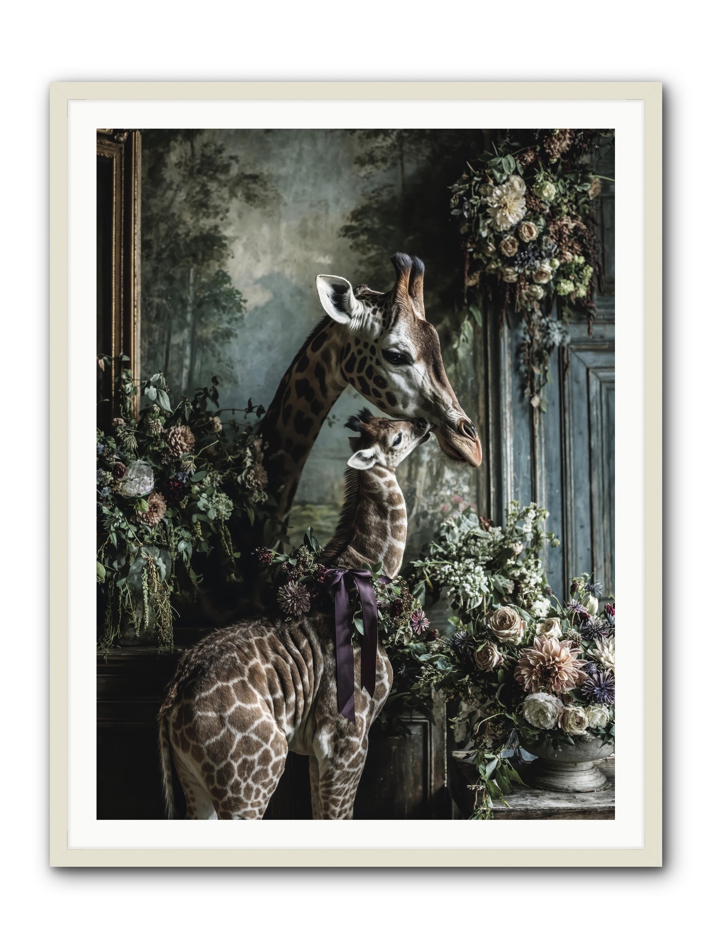 The space between hearts -- Framed Print - White 36x48