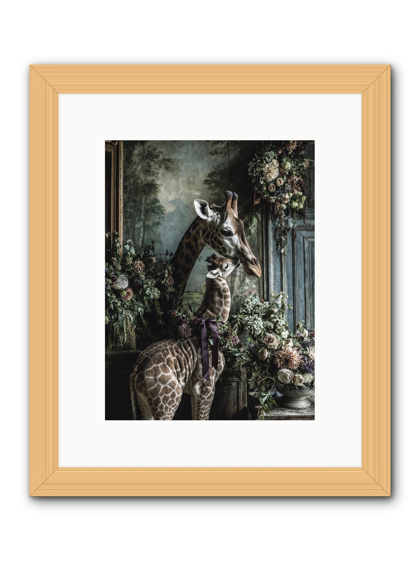 The space between hearts -- Framed Print - Natural 9x12