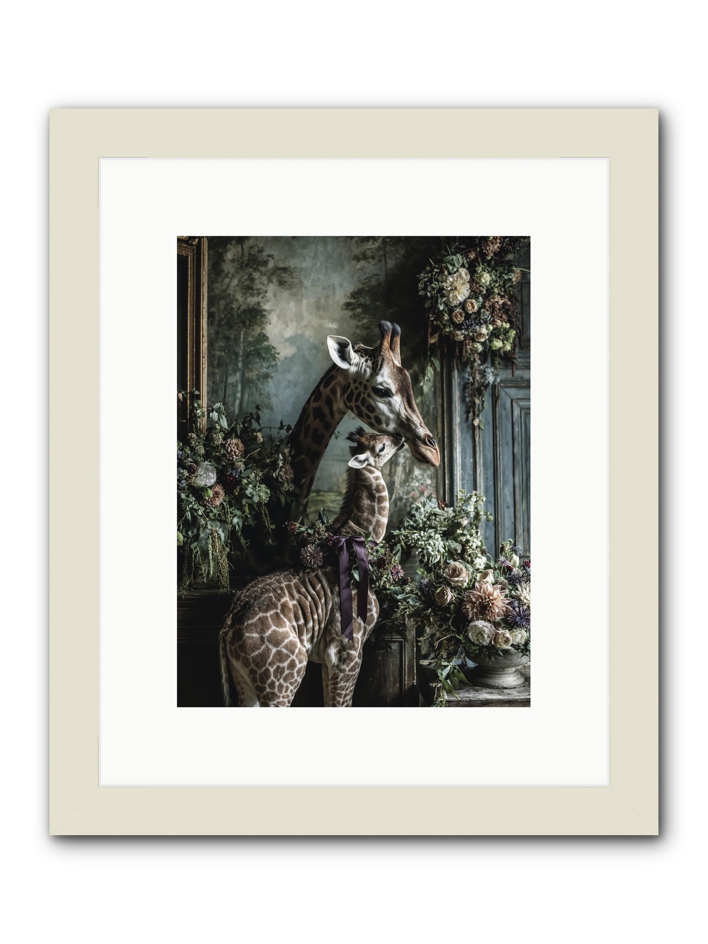 The space between hearts -- Framed Print - White 9x12