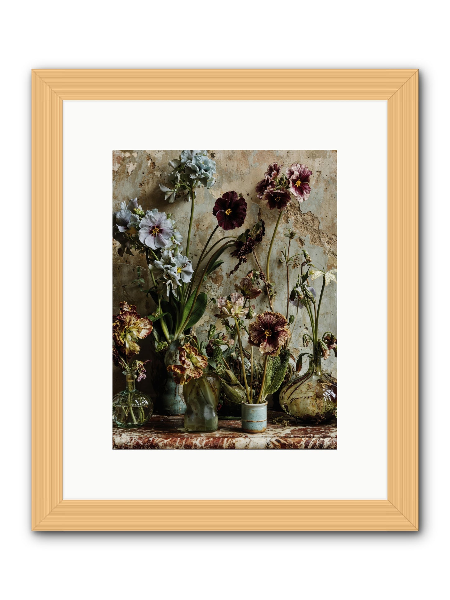 The space between souls -- Framed Print - Natural 9x12