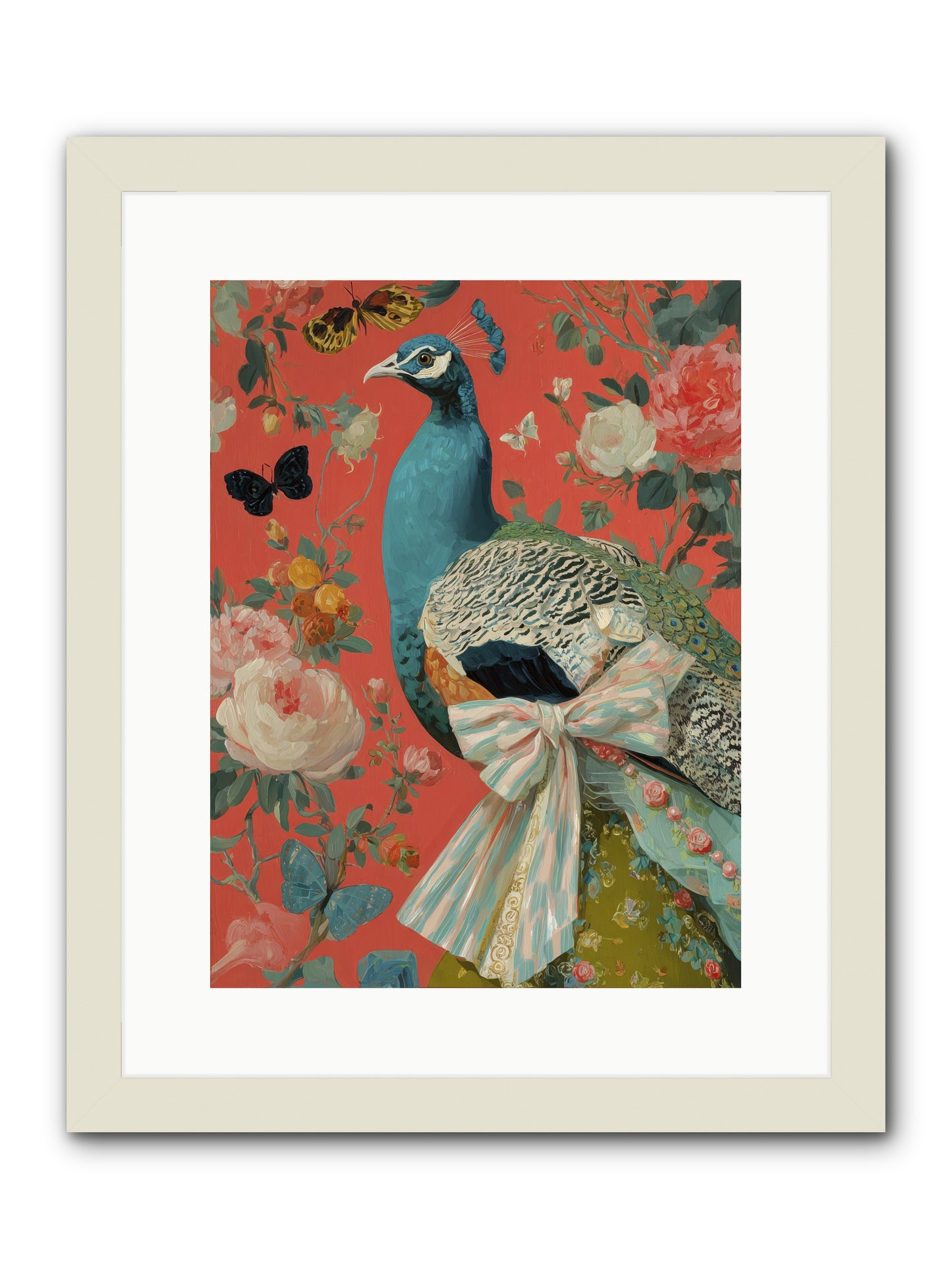 The tender hush of rain -- Framed Print - White 12x16