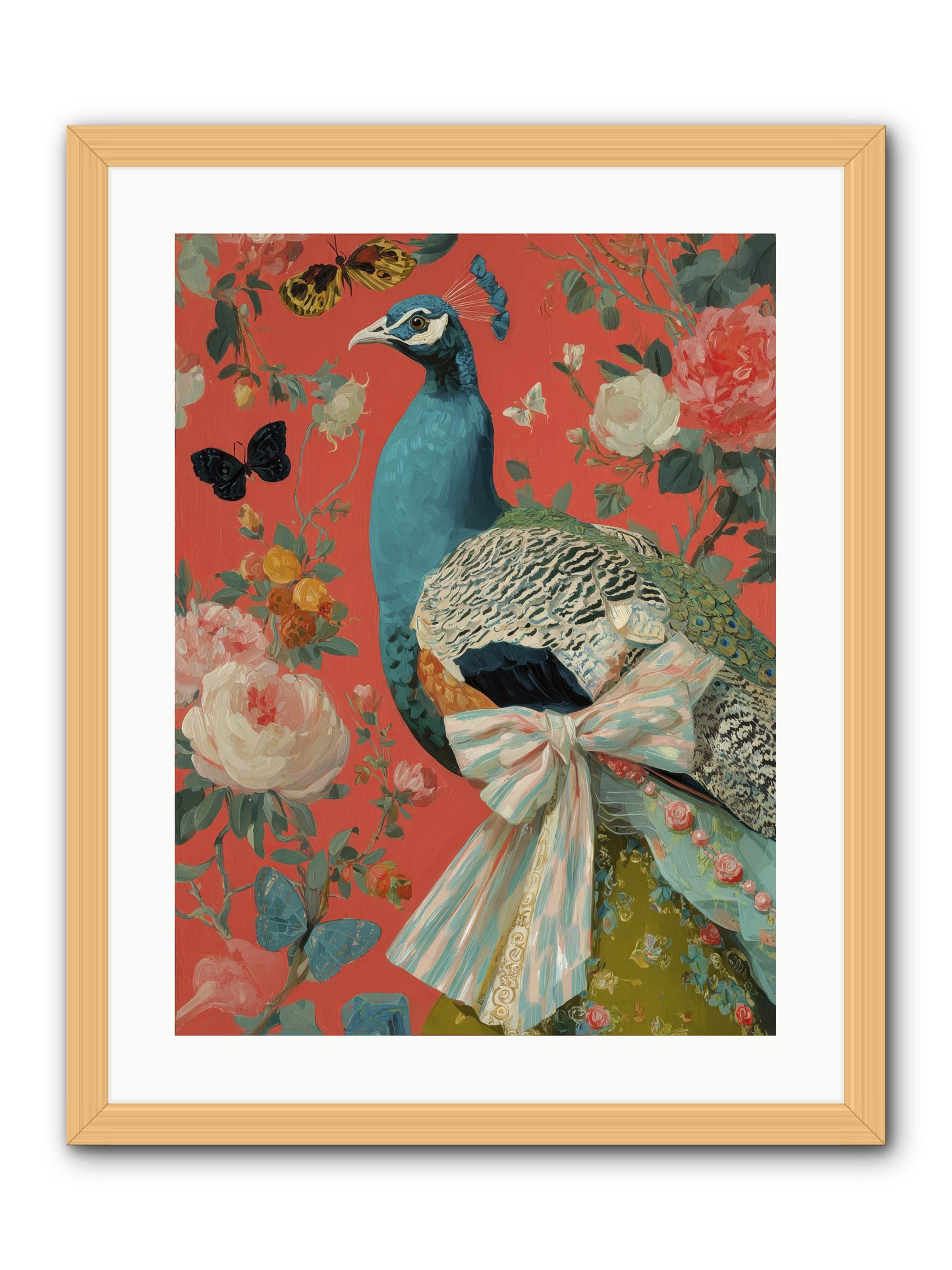 The tender hush of rain -- Framed Print - Natural 18x24