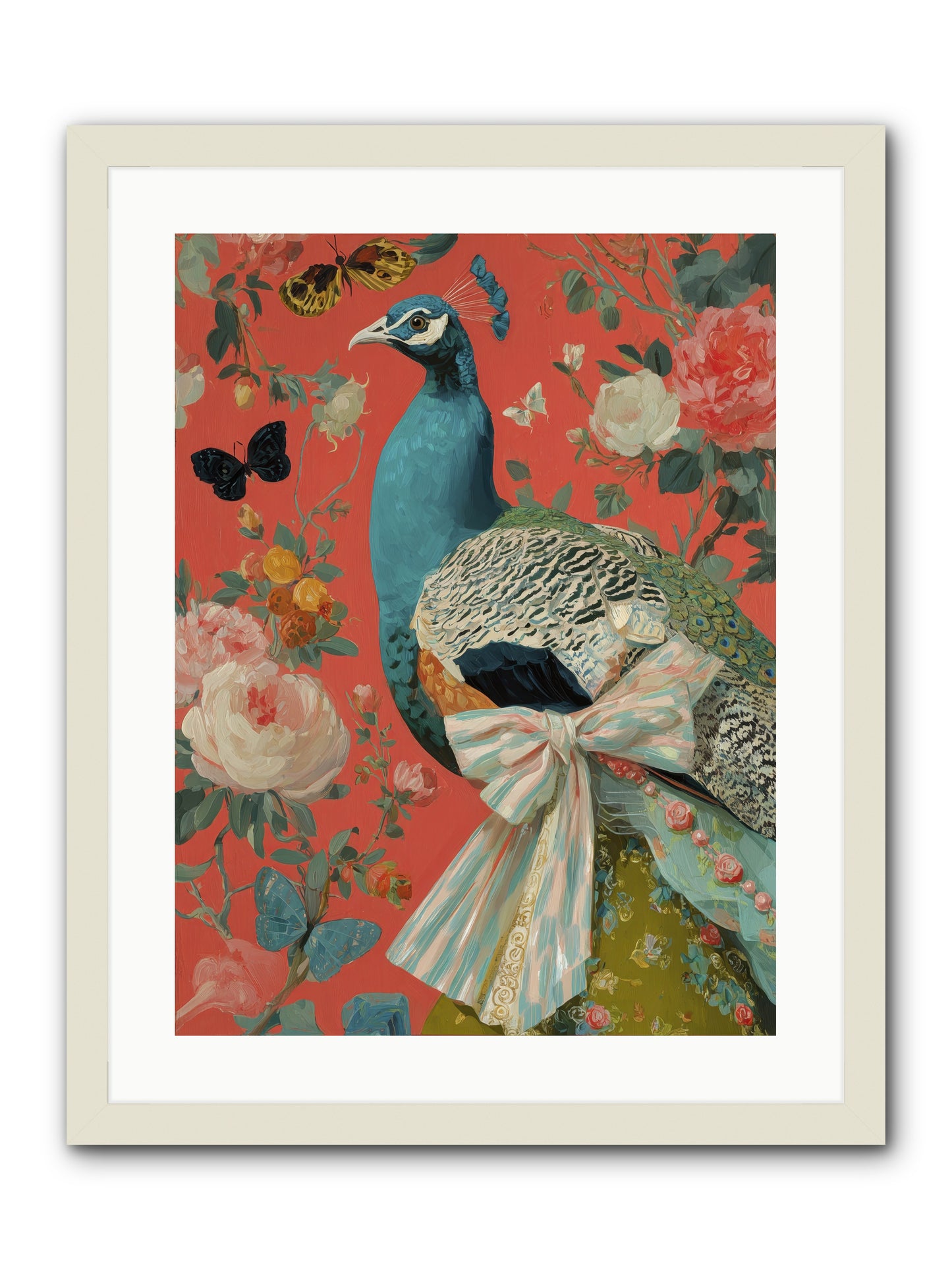 The tender hush of rain -- Framed Print - White 18x24