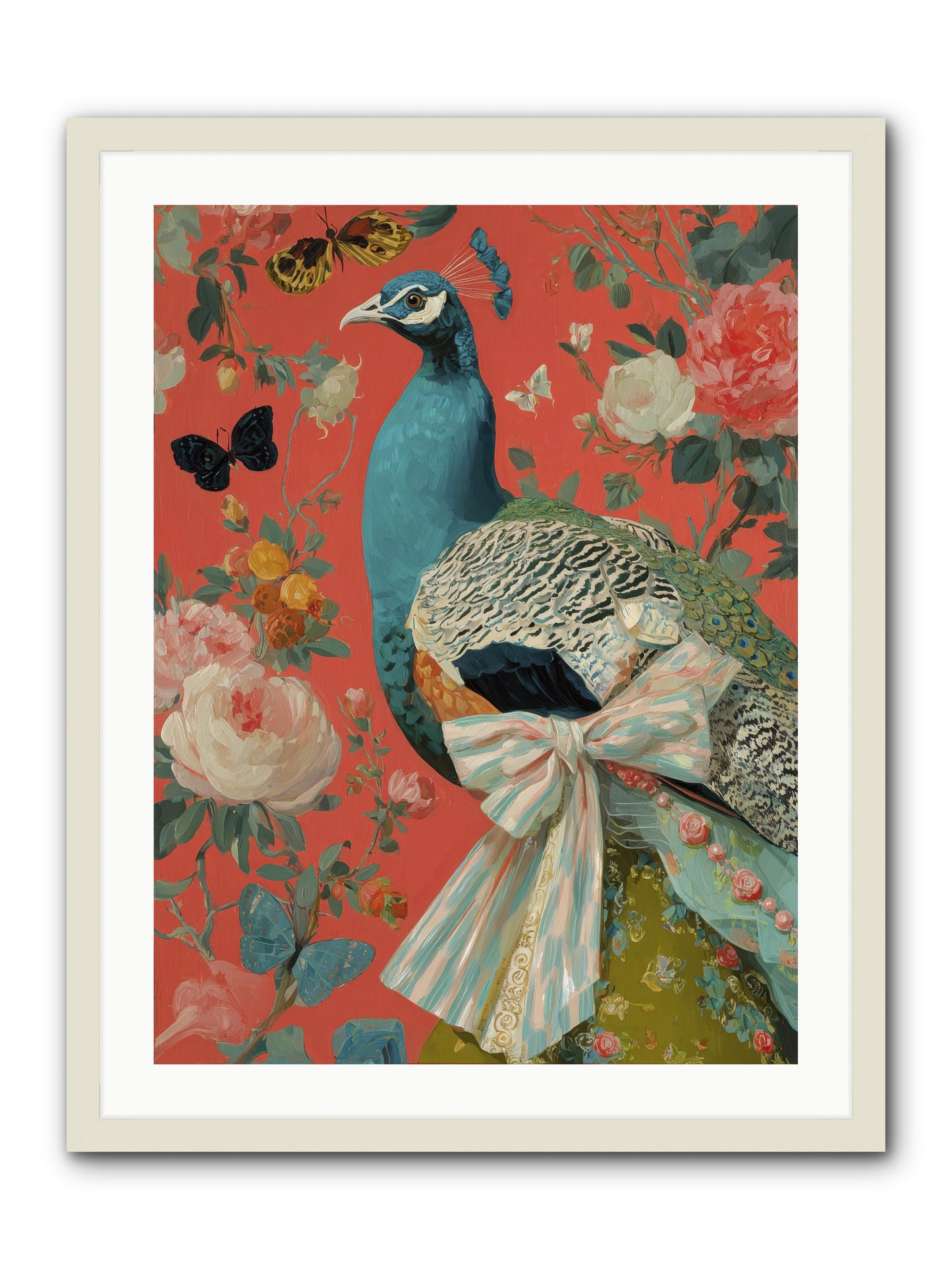 The tender hush of rain -- Framed Print - White 24x32