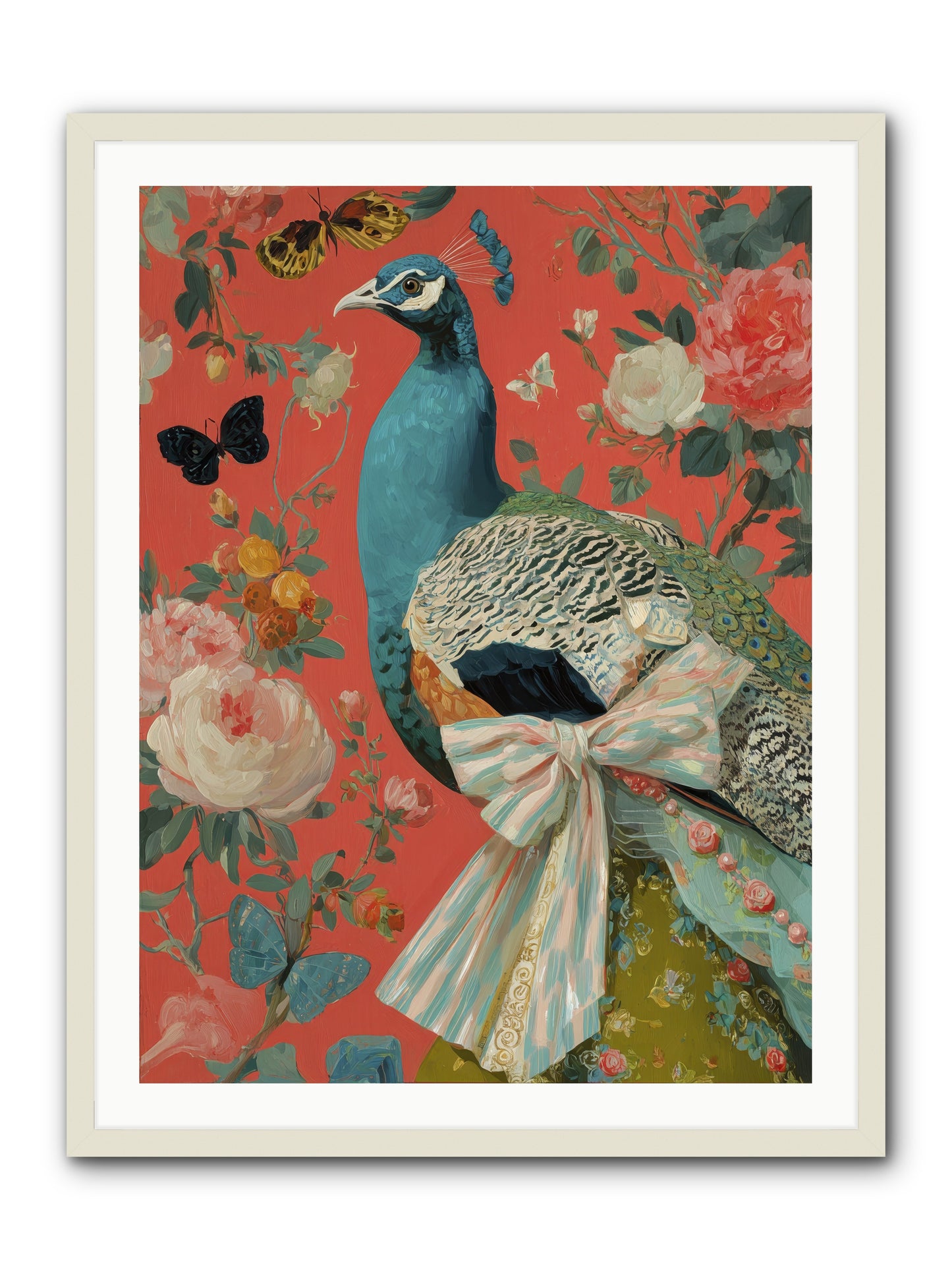 The tender hush of rain -- Framed Print - White 30x40